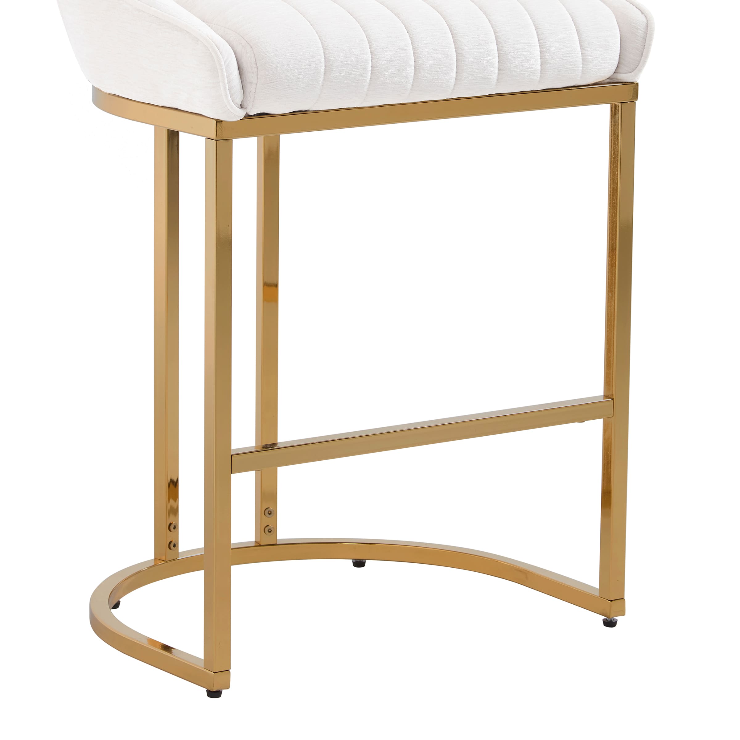 ZH4YOU 26”H Upholstered Gold Legs Stools Set of 2 - 9066CS