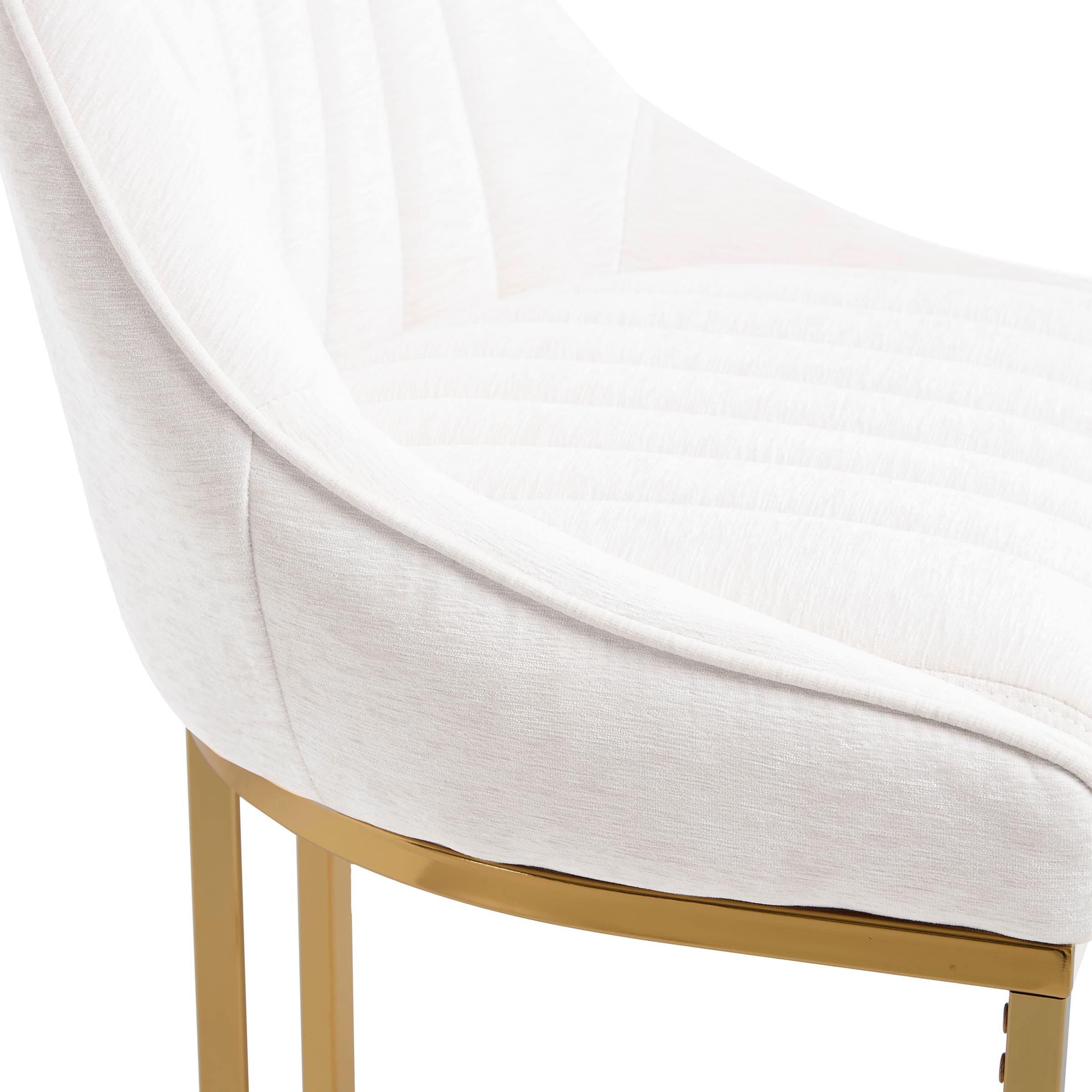 ZH4YOU 26”H Upholstered Gold Legs Stools Set of 2 - 9066CS