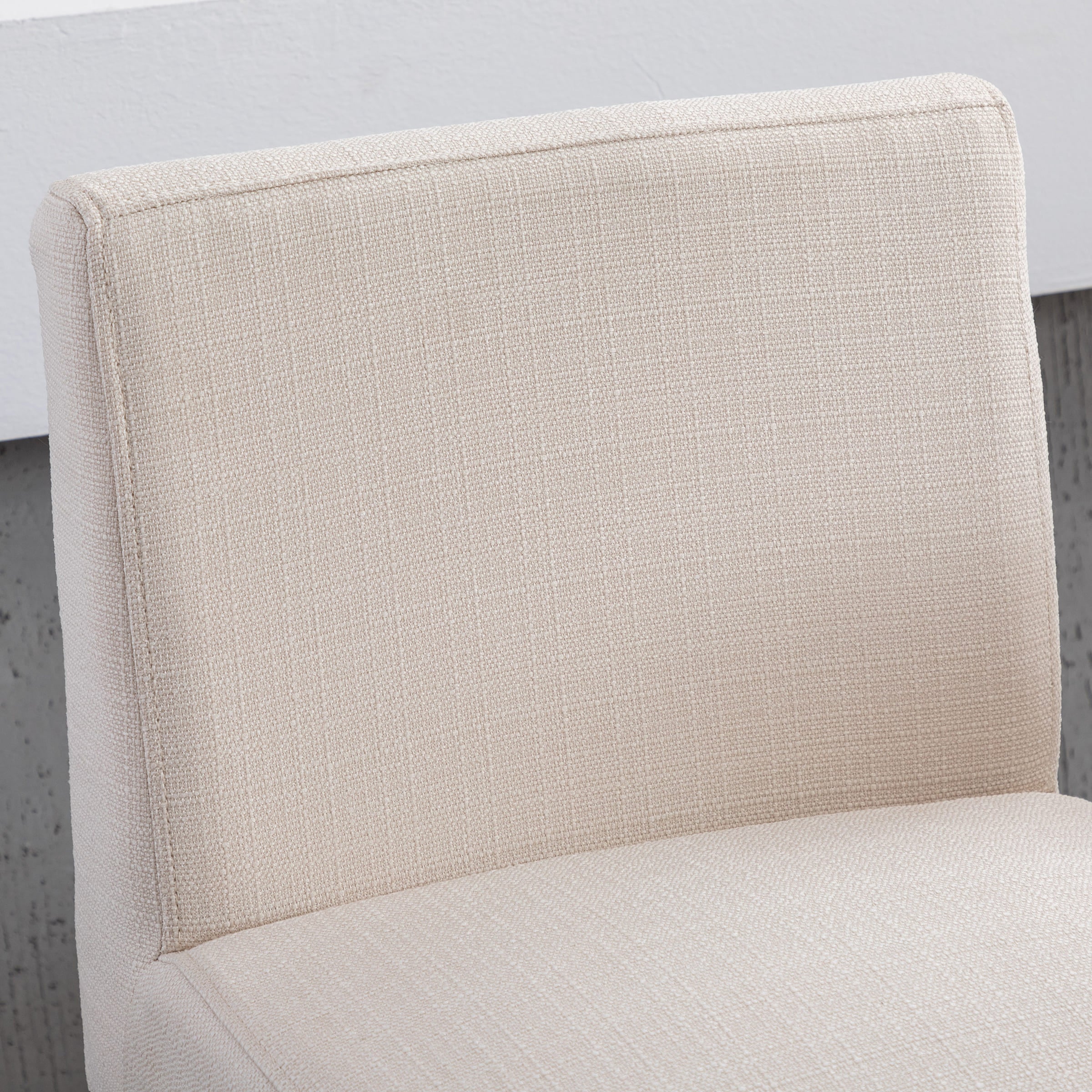 Close-up of chair upholstery corner