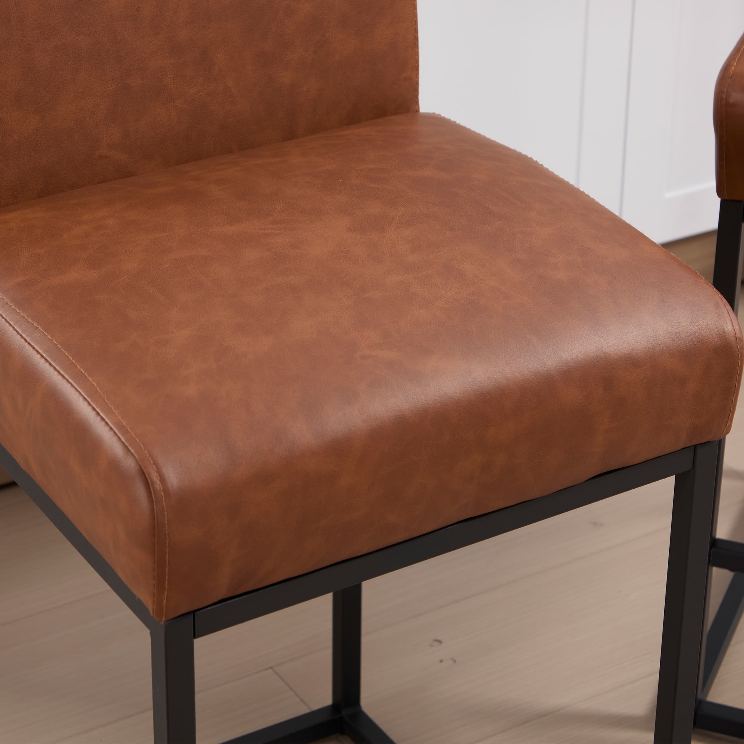 VESCASA 27"H-31"H Metal Frame Counter Height Bar Stools Set of 2 - 5691