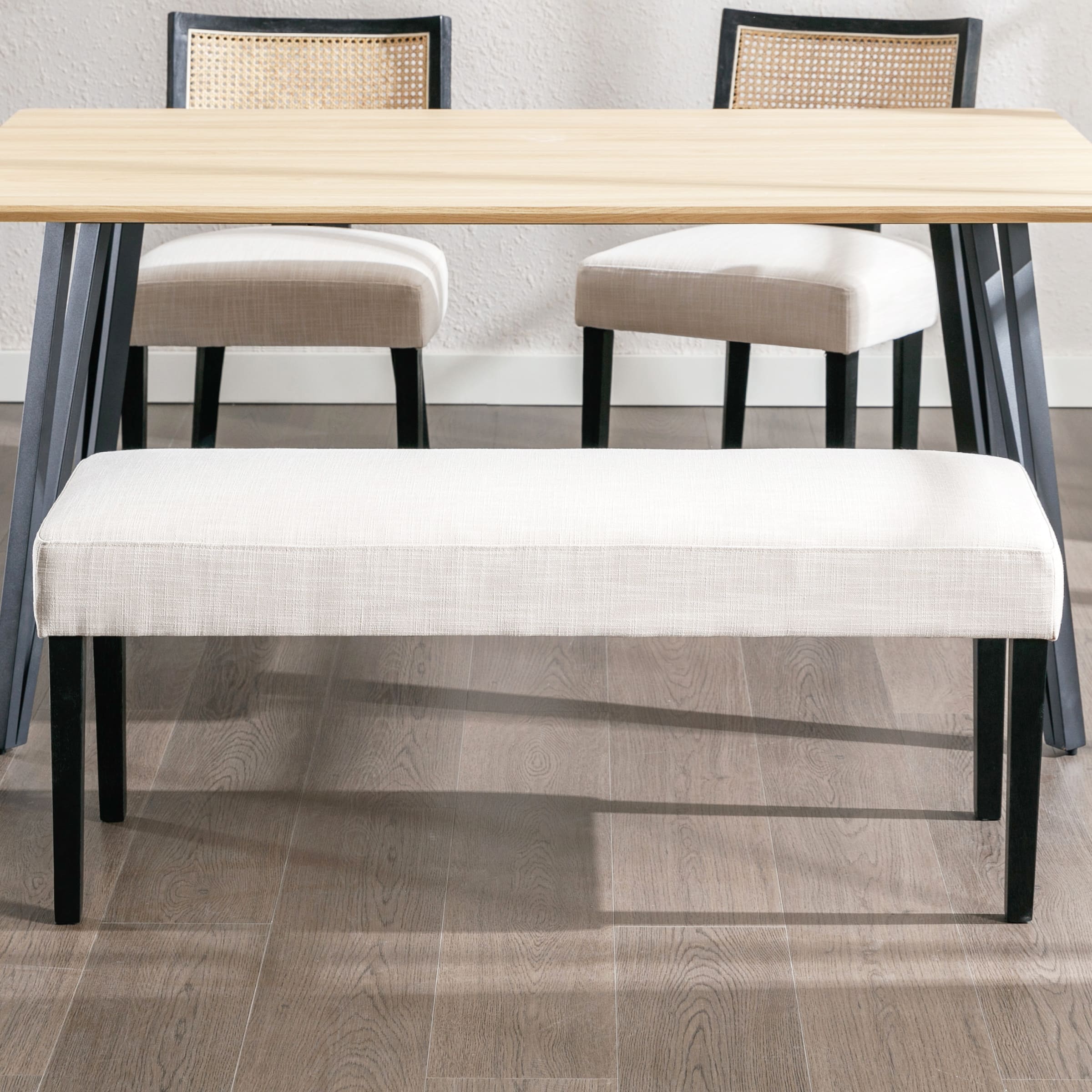 Dining bench with table and chairs