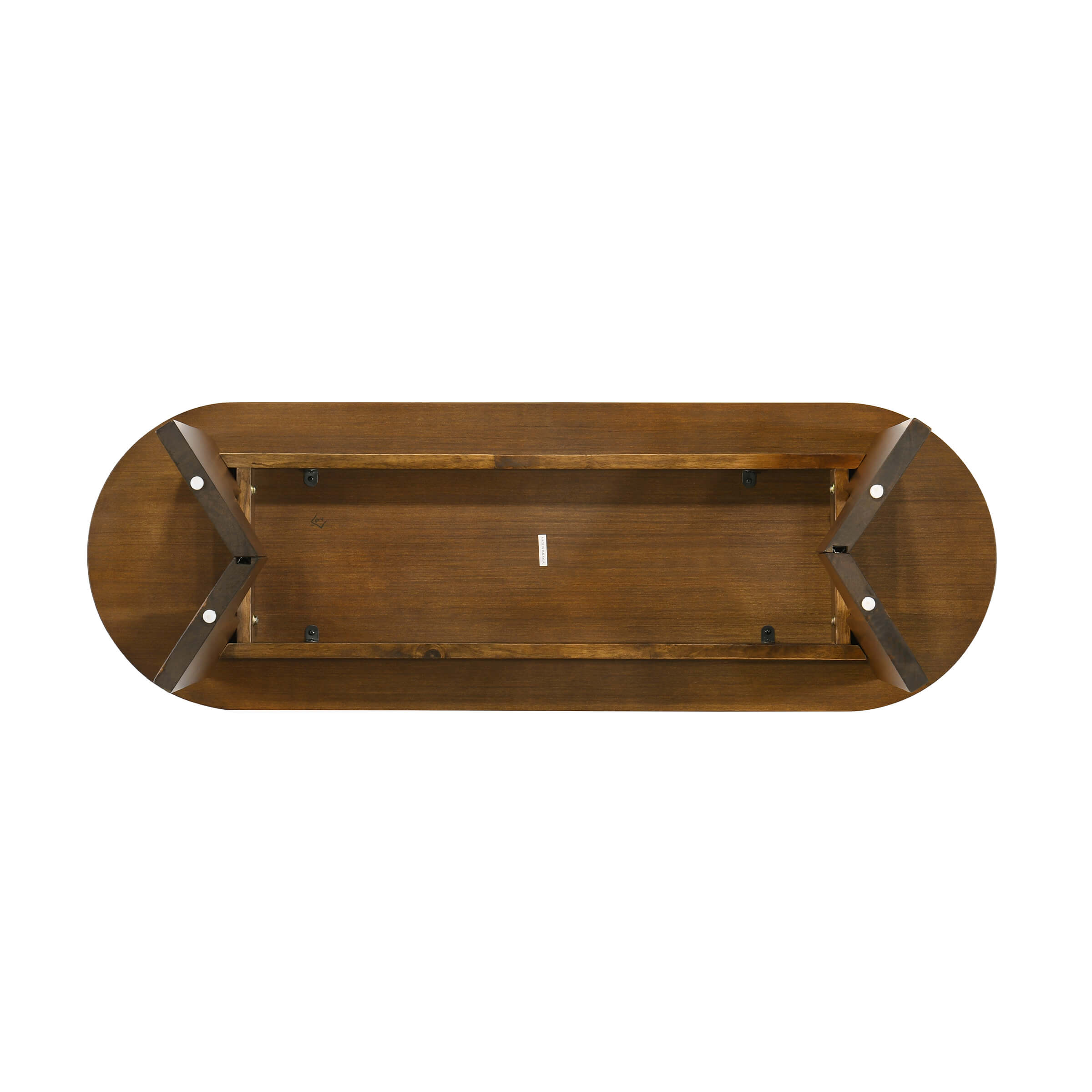 VESCASA 47.25"L Walnut Oval Solid Wood Dining Bench - 00066BH