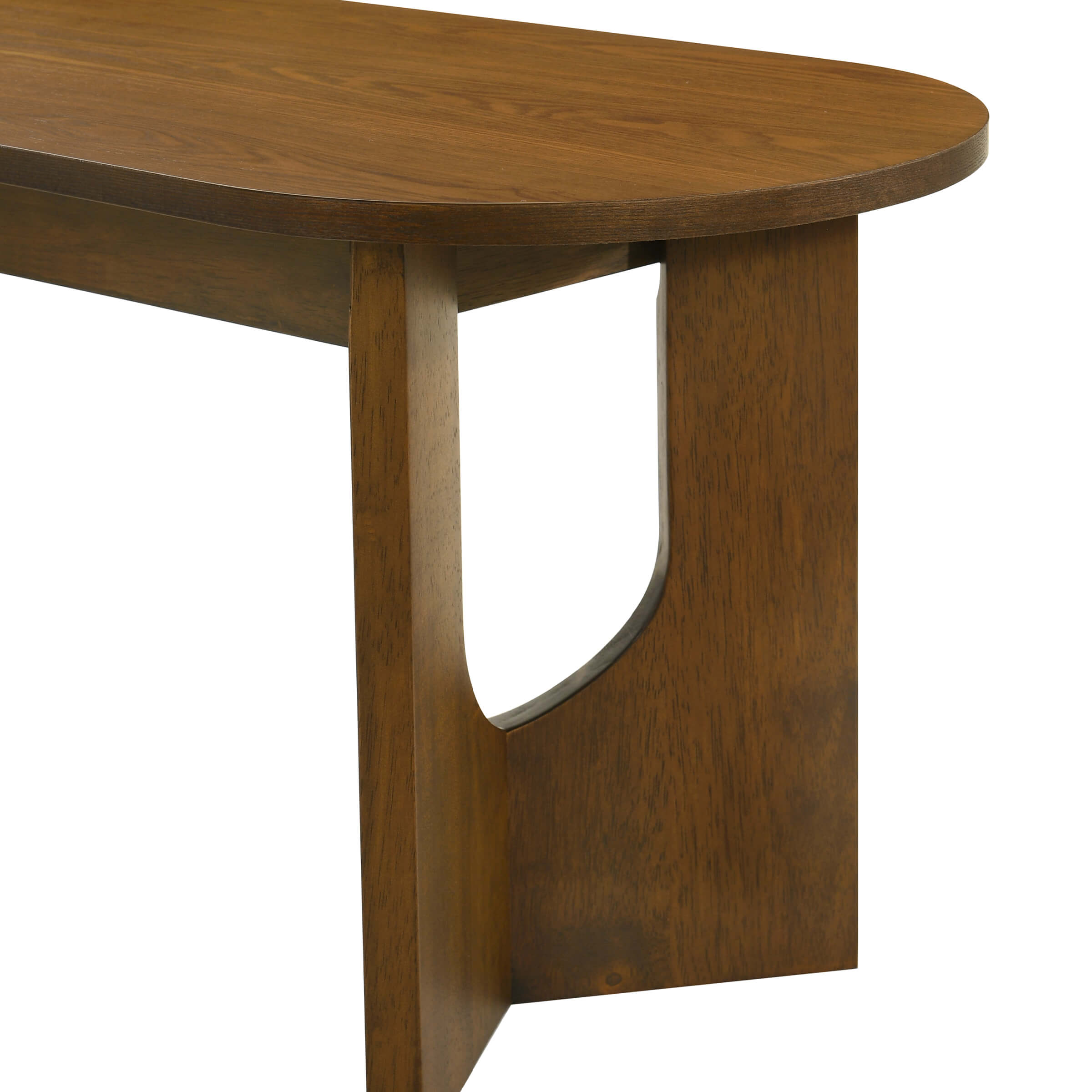 VESCASA 47.25"L Walnut Oval Solid Wood Dining Bench - 00066BH