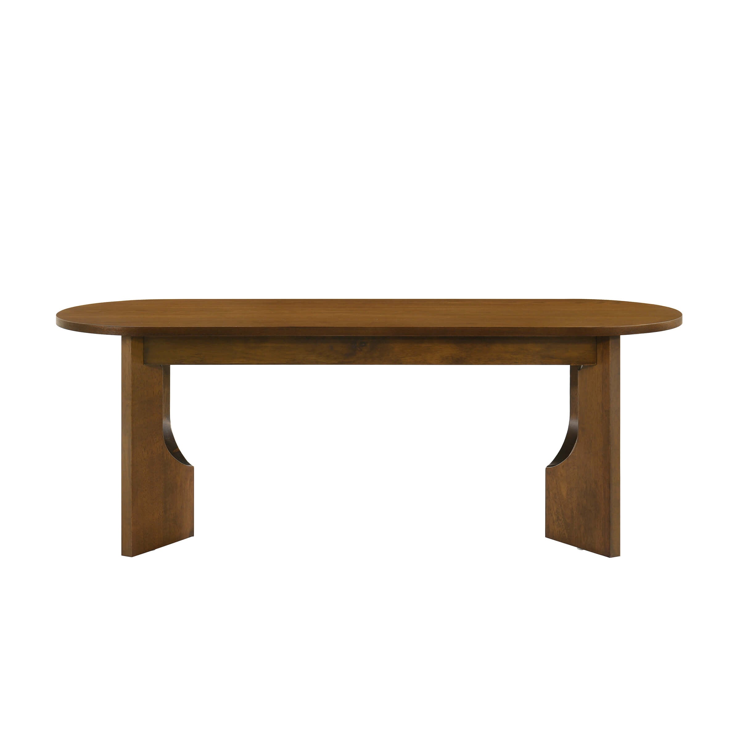 VESCASA 47.25"L Walnut Oval Solid Wood Dining Bench - 00066BH