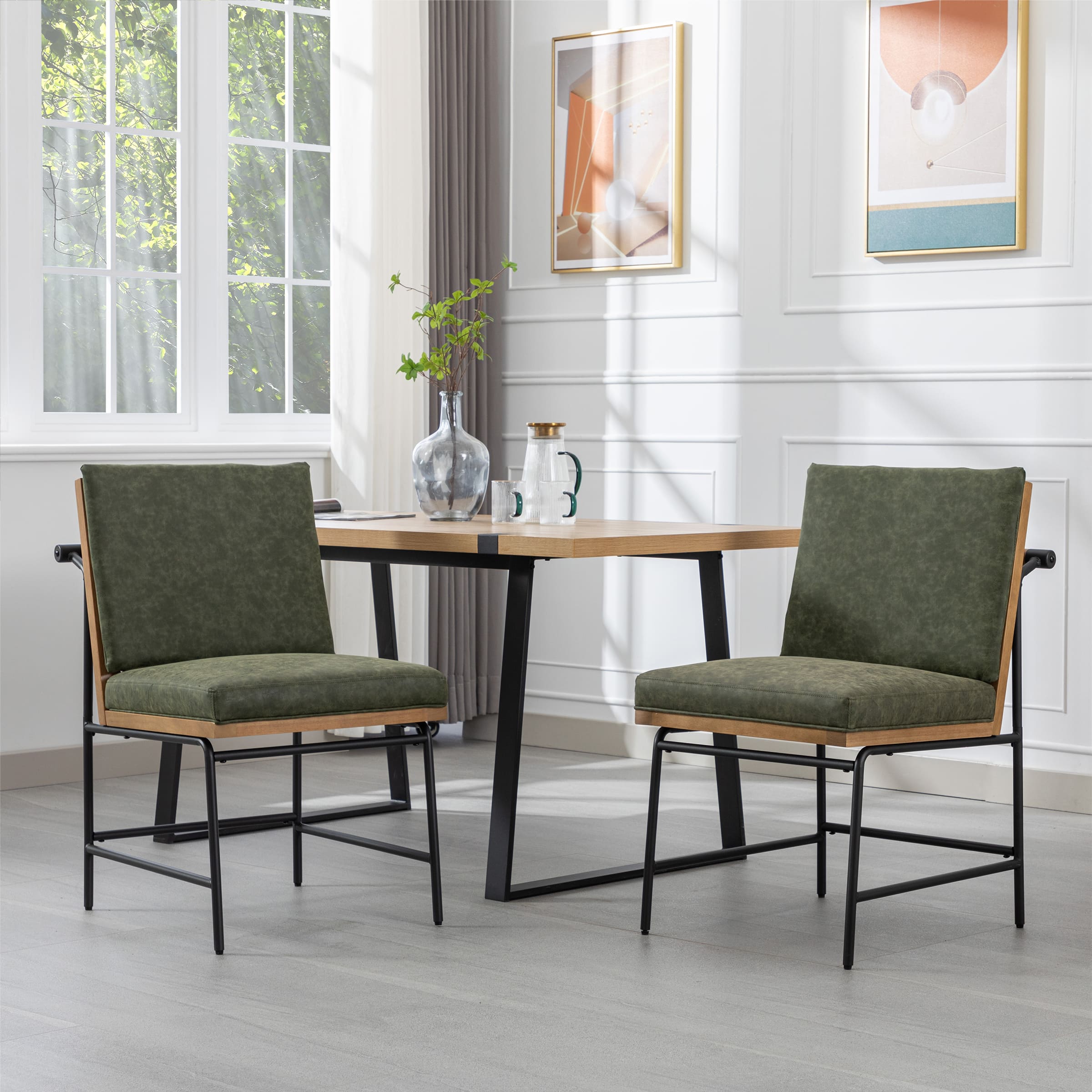 CIMOTA Metal Legs Armless Dining Chairs Set of 2 - 1912DC
