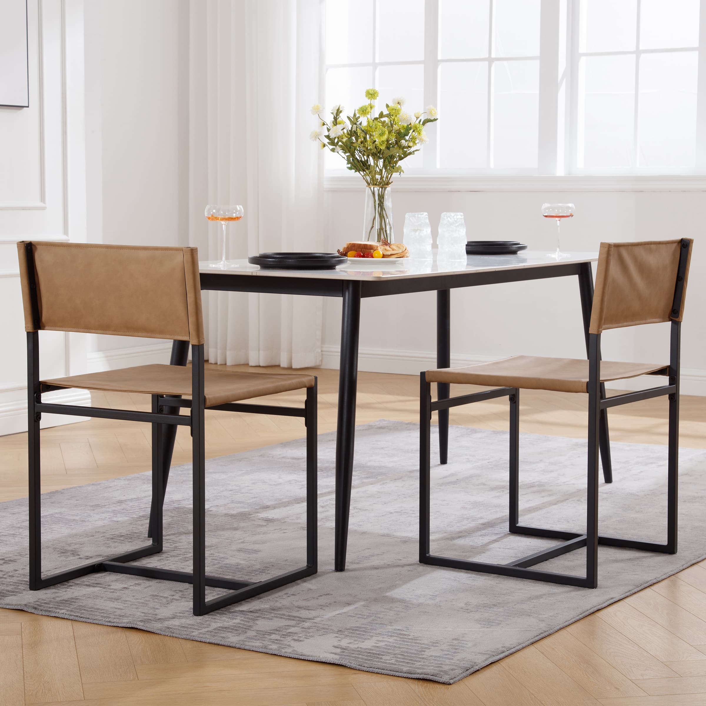 VESCASA Sling Armless Open Back Dining Chairs Set of 2 - 1002DC
