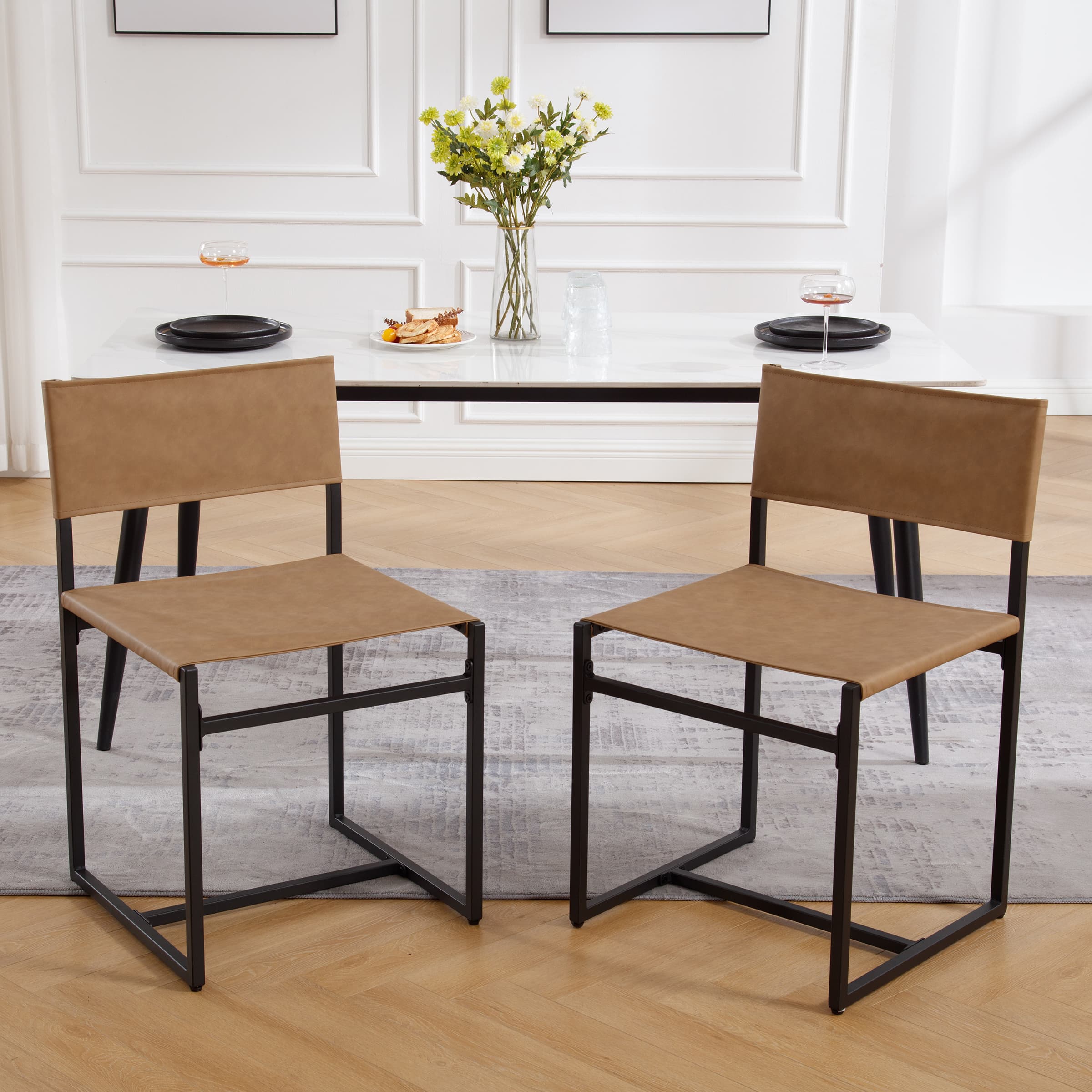 VESCASA Sling Armless Open Back Dining Chairs Set of 2 - 1002DC