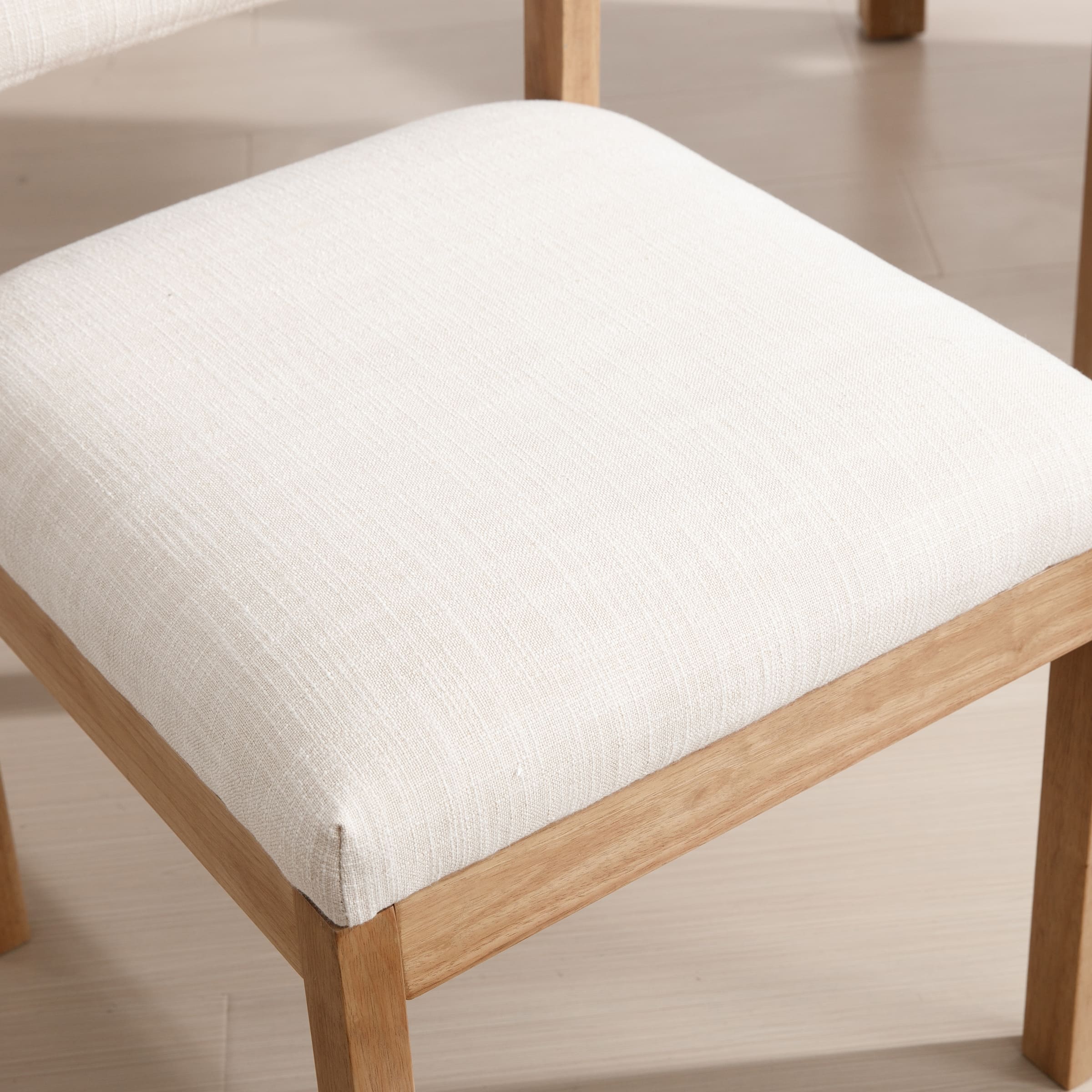 Close-up of white chair upholstery texture