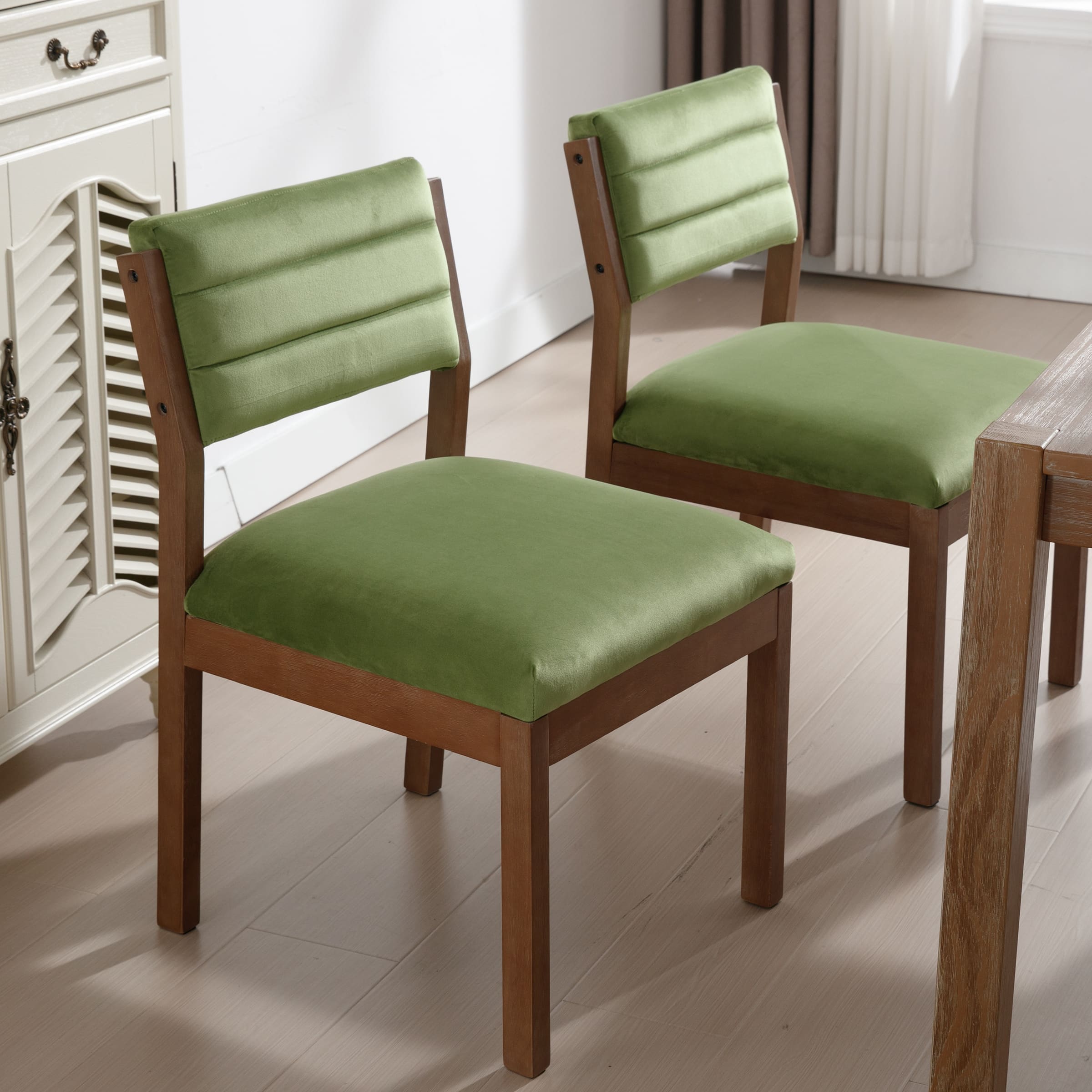 Close-up of chair seat and frame