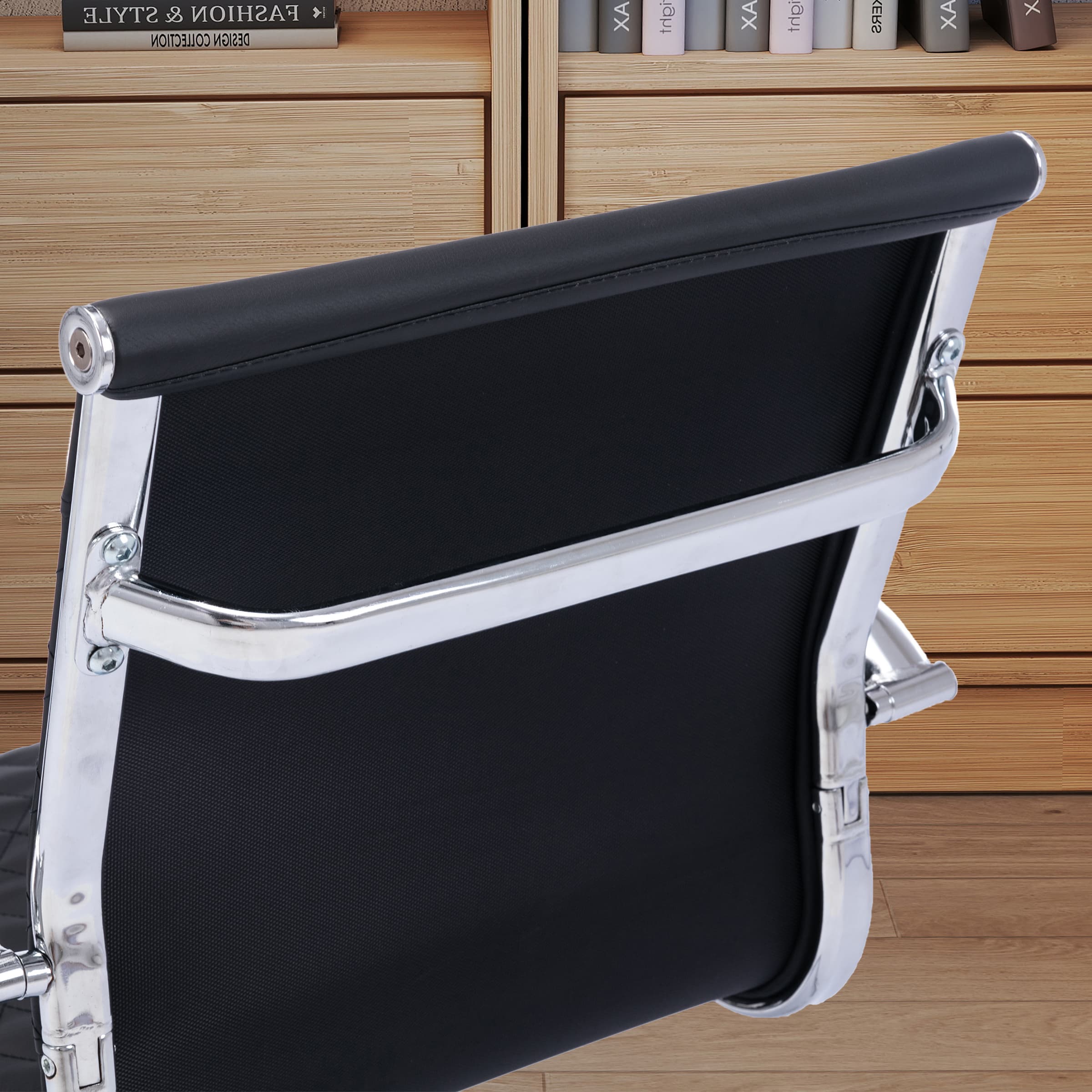 VESCASA Chrome Metal Base Office Guest Chairs with  Set of 2 - X302OC