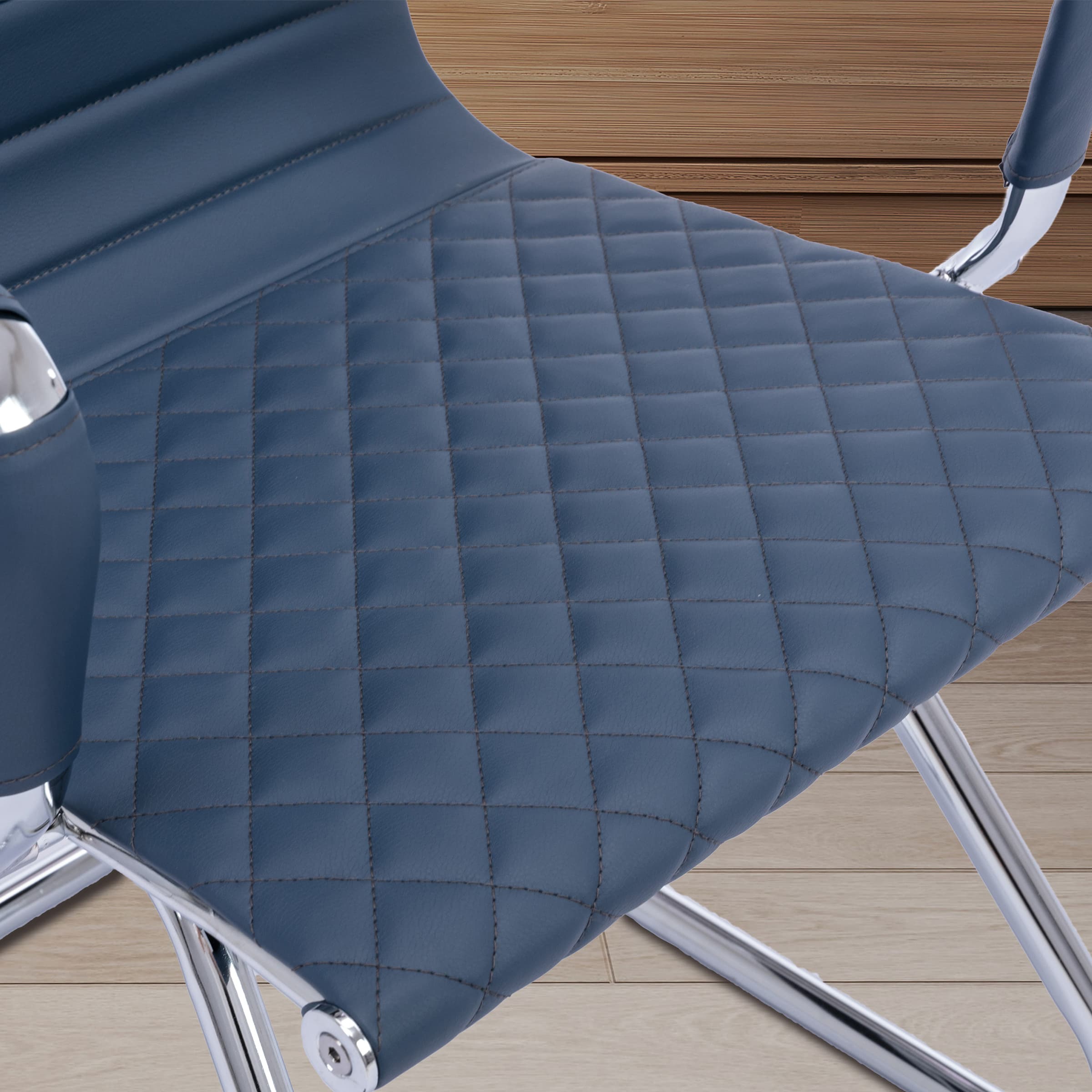 VESCASA Chrome Metal Base Office Guest Chairs with  Set of 2 - X302OC