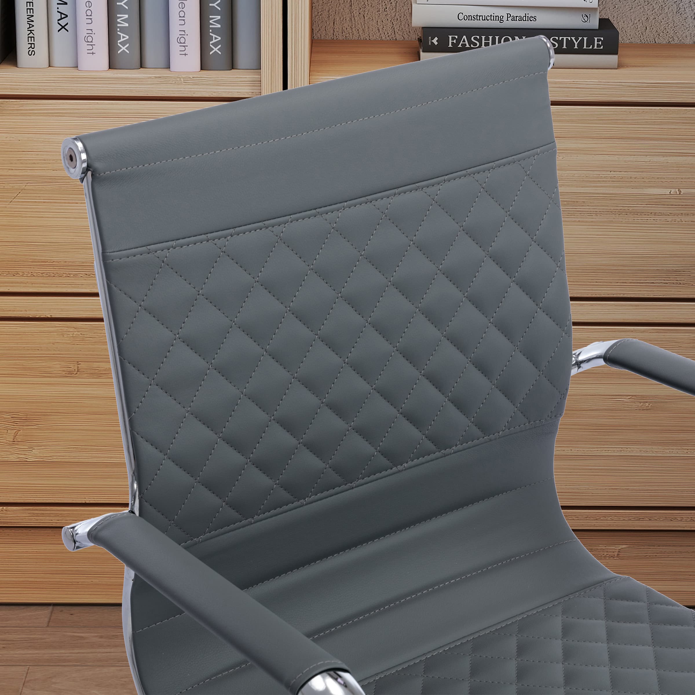 VESCASA Chrome Metal Base Office Guest Chairs with  Set of 2 - X302OC
