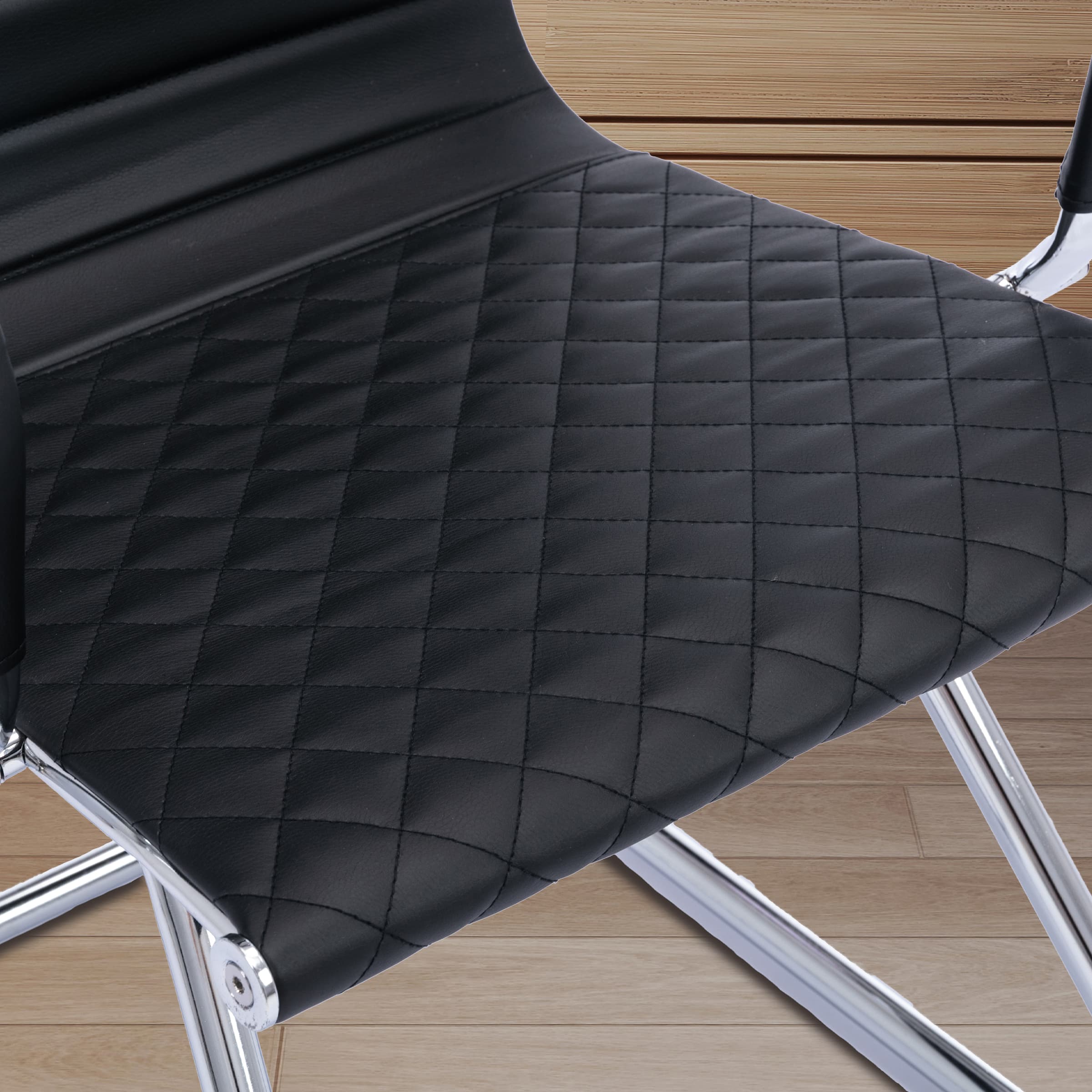 VESCASA Chrome Metal Base Office Guest Chairs with  Set of 2 - X302OC