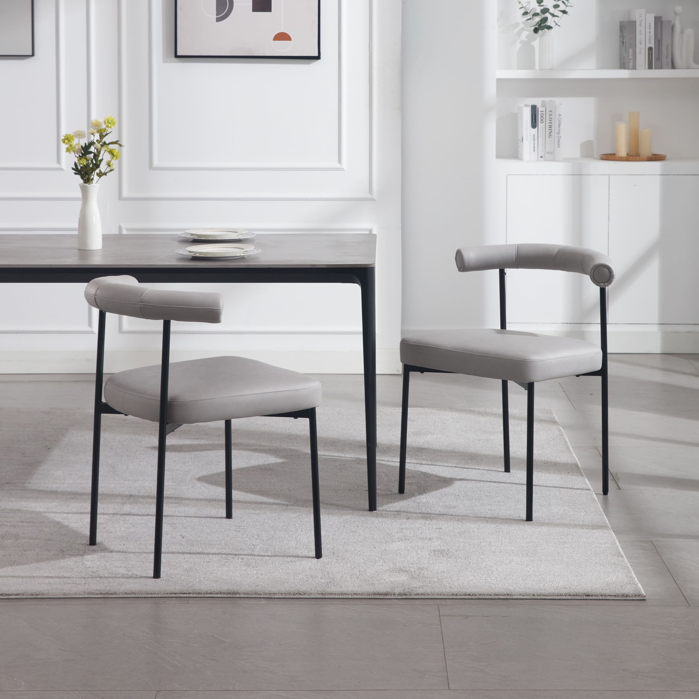 VESCASA Curved Open Back Dining Chairs Set of 2 - 3245DC