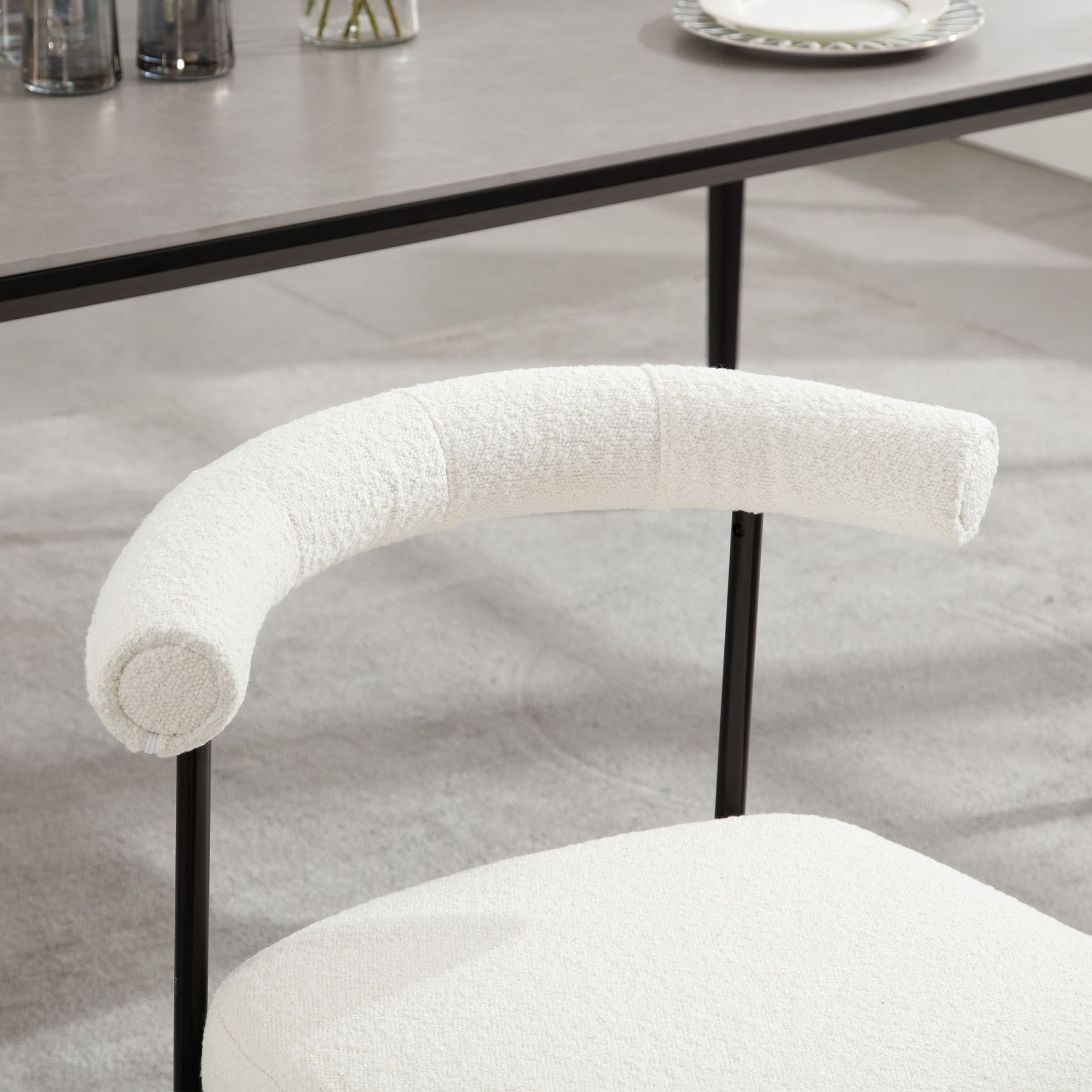 VESCASA Curved Open Back Dining Chairs Set of 2 - 3245DC