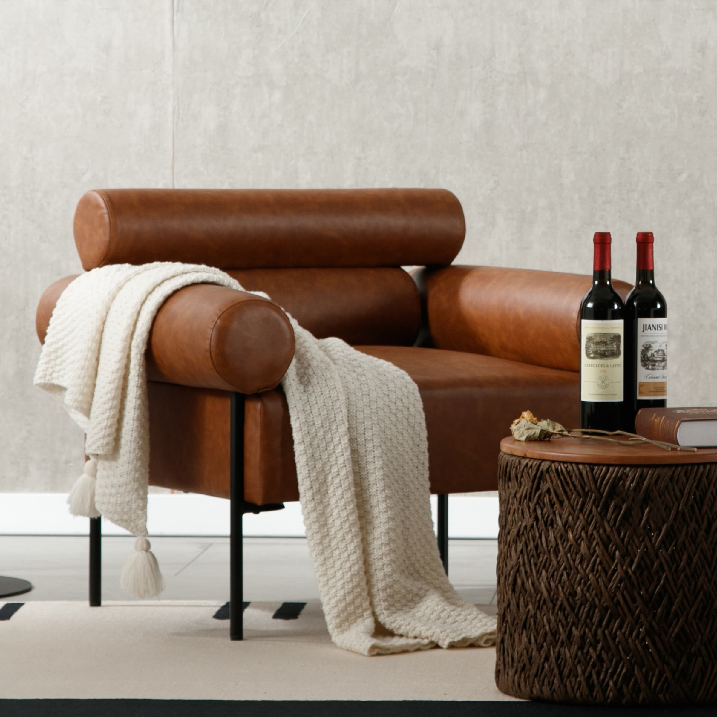 VESCASA Faux Leather Oversized Accent Chair 1 PCS - 10079AC
