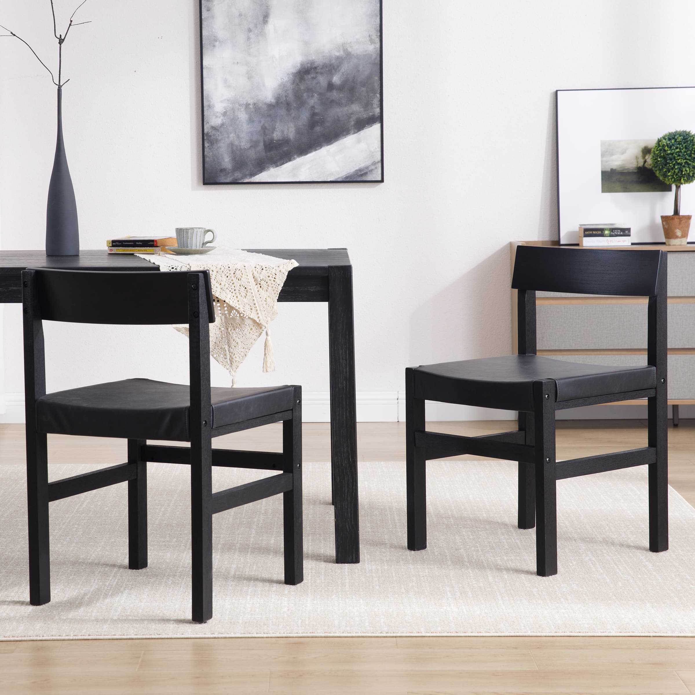 VESCASA Leather Upholstered Dining Chairs Set of 2 - 6110DC