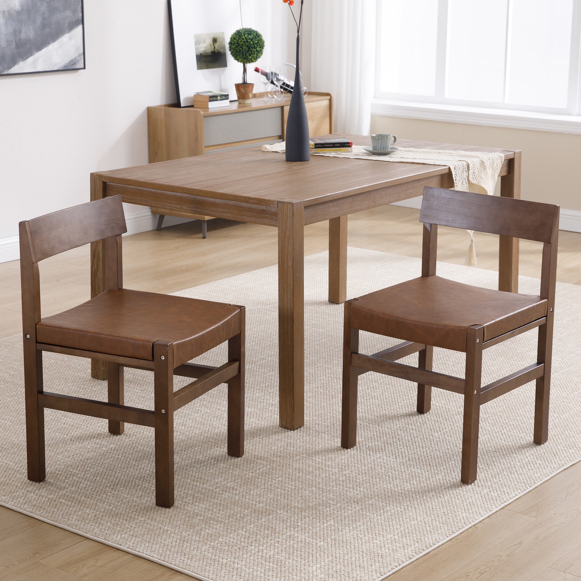 VESCASA Leather Upholstered Dining Chairs Set of 2 - 6110DC