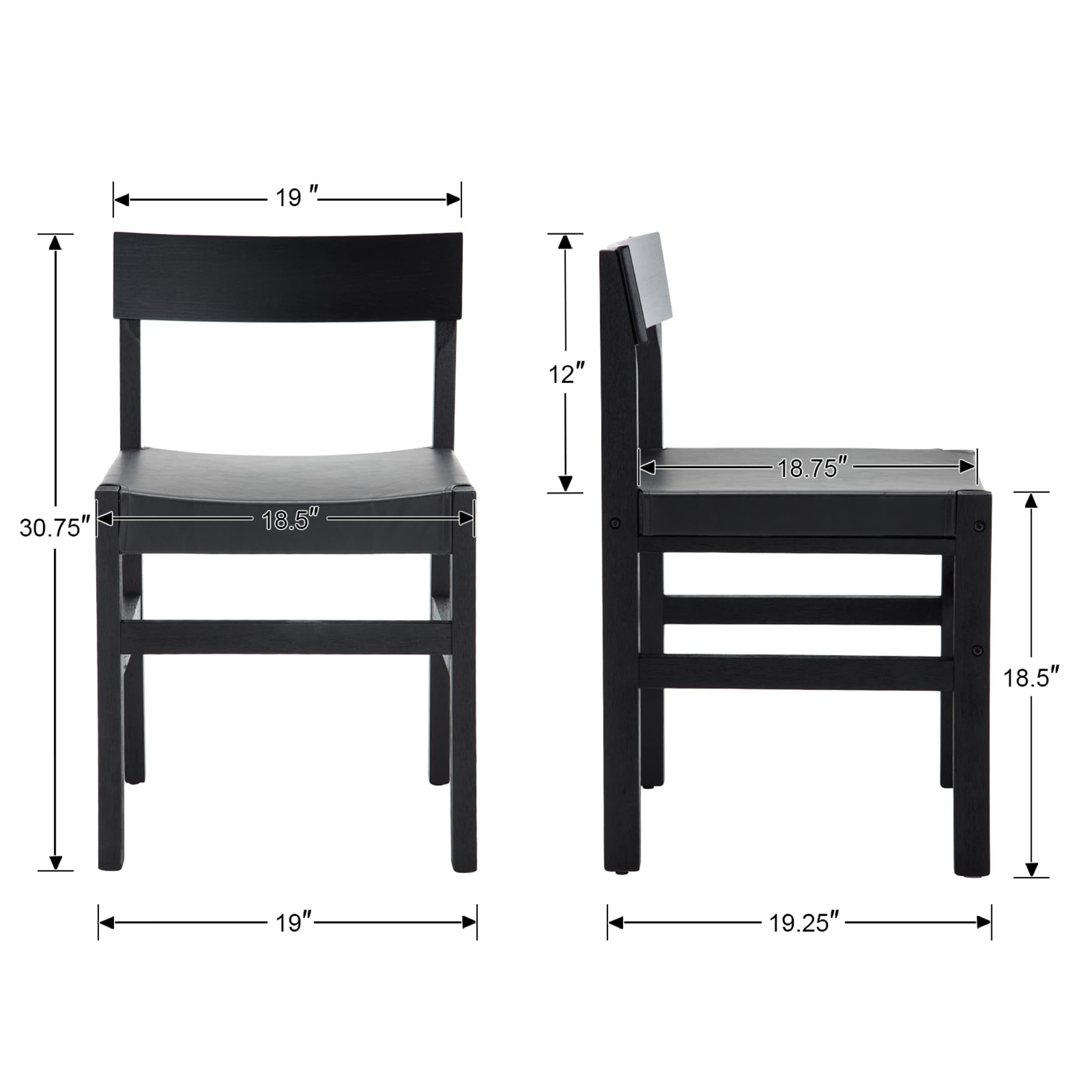 VESCASA Leather Upholstered Dining Chairs Set of 2 - 6110DC