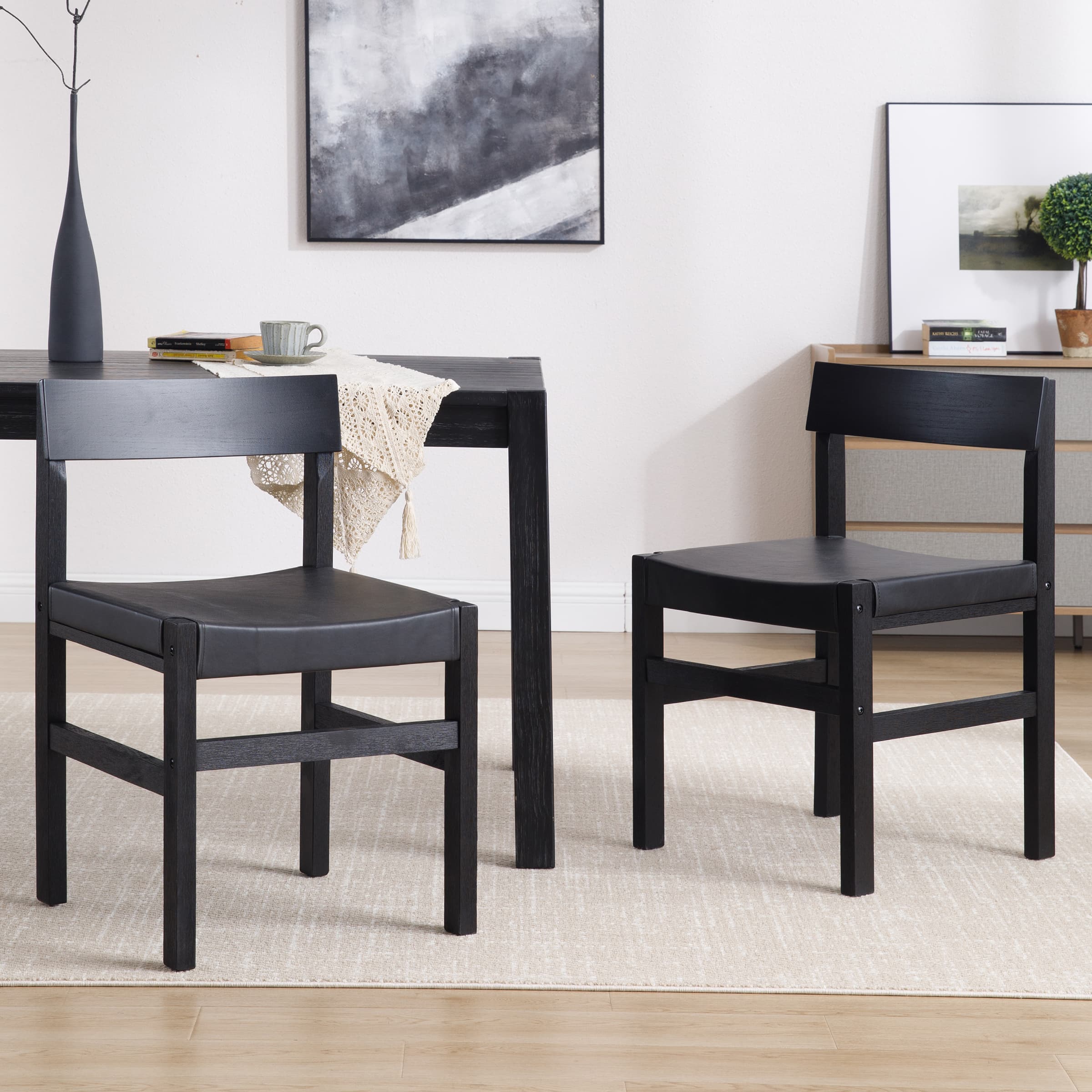 VESCASA Leather Upholstered Dining Chairs Set of 2 - 6110DC