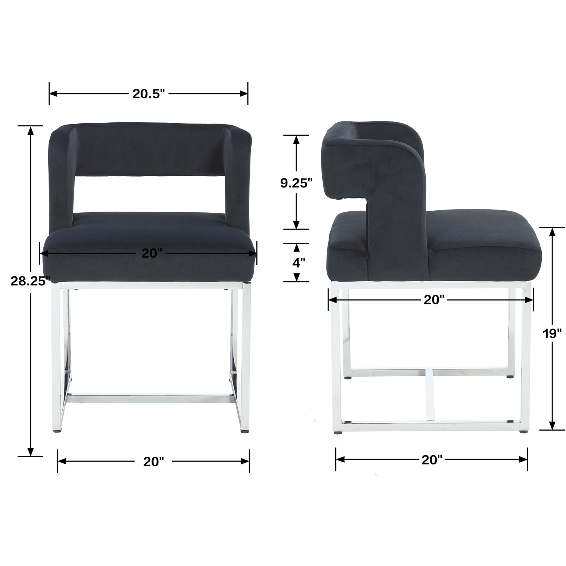 ZH4YOU Low Back Dining Chairs Set of 2 - 31017DC