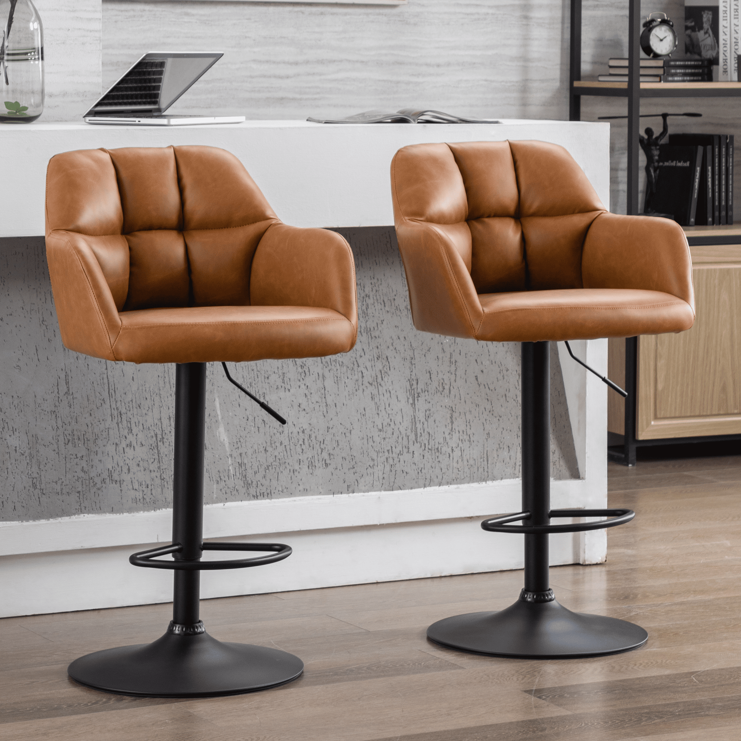 VESCASA Modern Bar Stools with Back Set of 2 - 5117BS