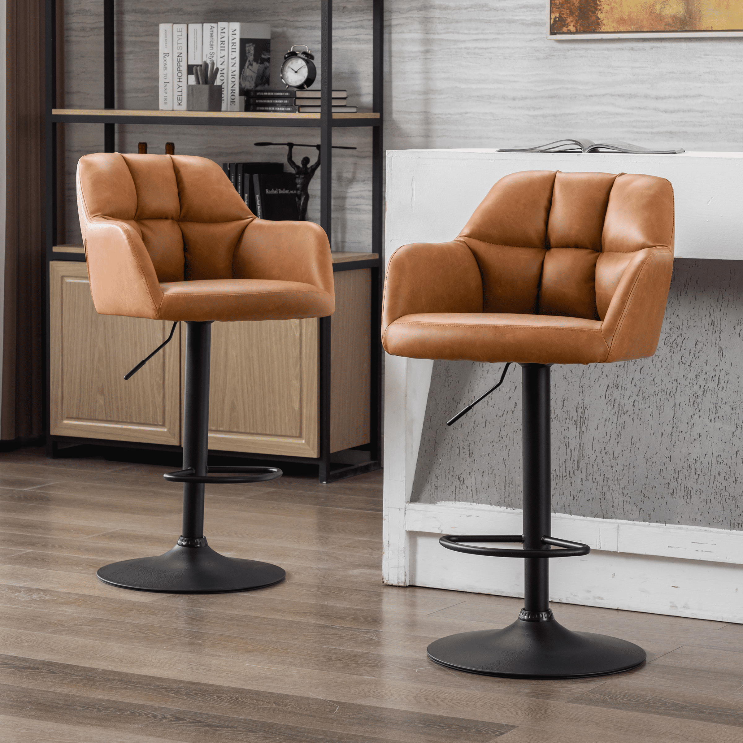 VESCASA Modern Bar Stools with Back Set of 2 - 5117BS
