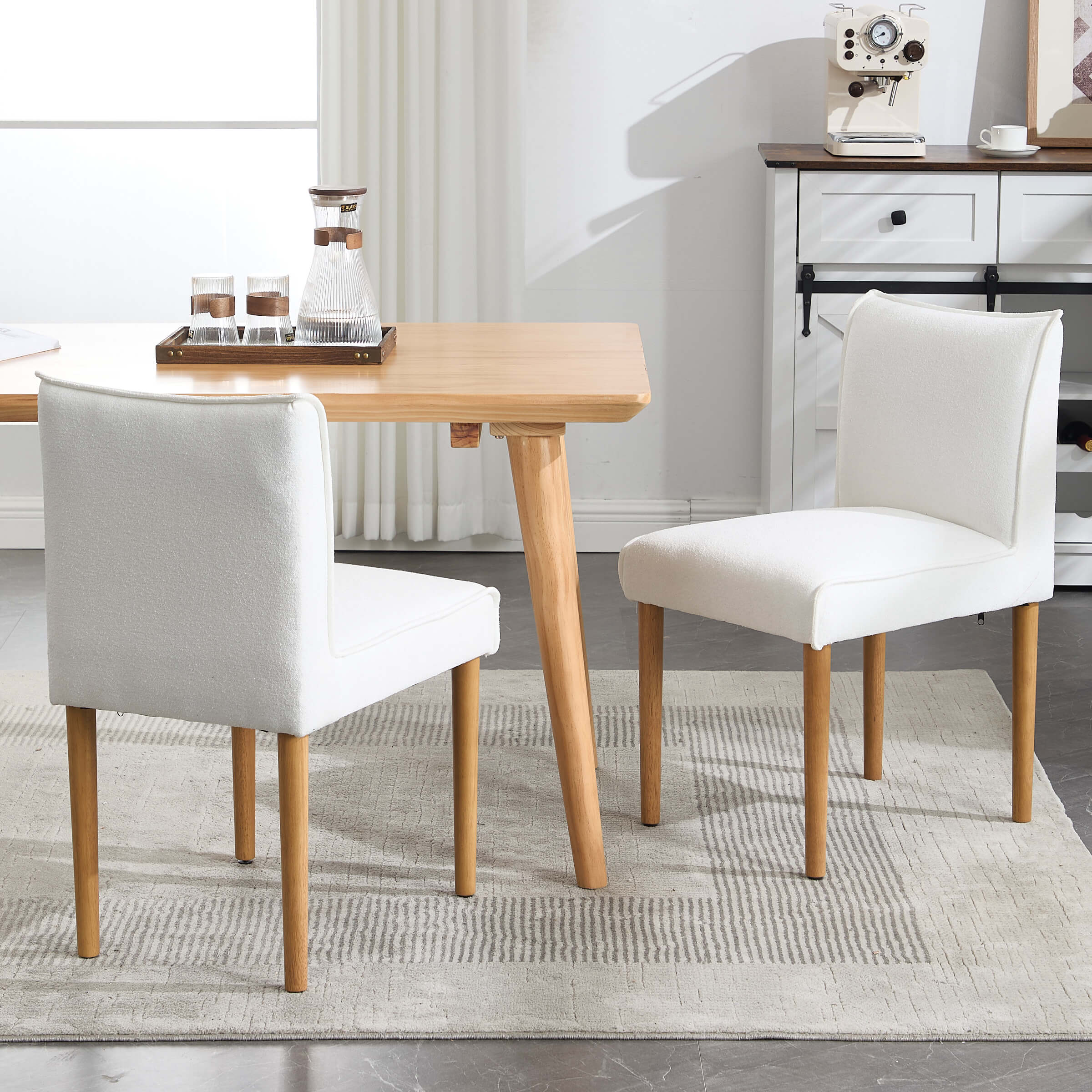 VESCASA Modern Dining Chairs with Wooden Legs Set of 2 - 6322DC