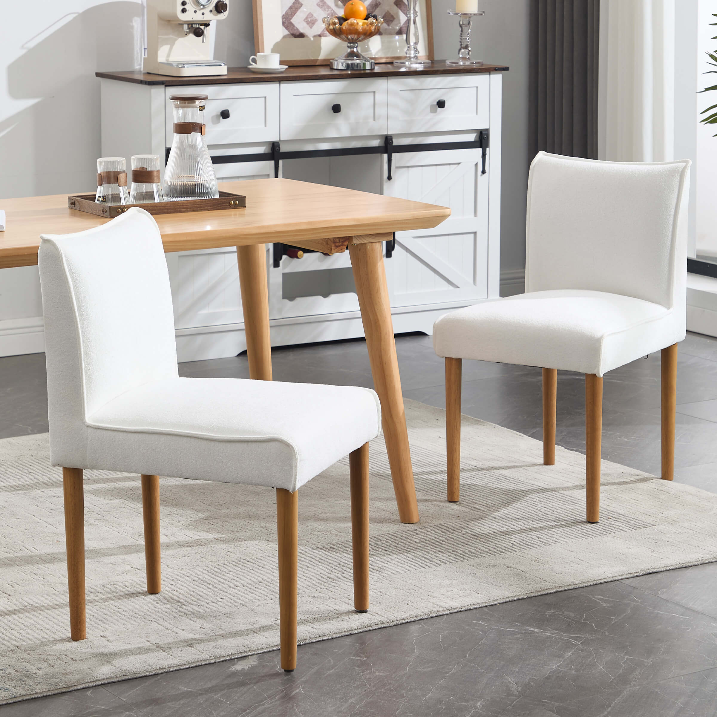 VESCASA Modern Dining Chairs with Wooden Legs Set of 2 - 6322DC