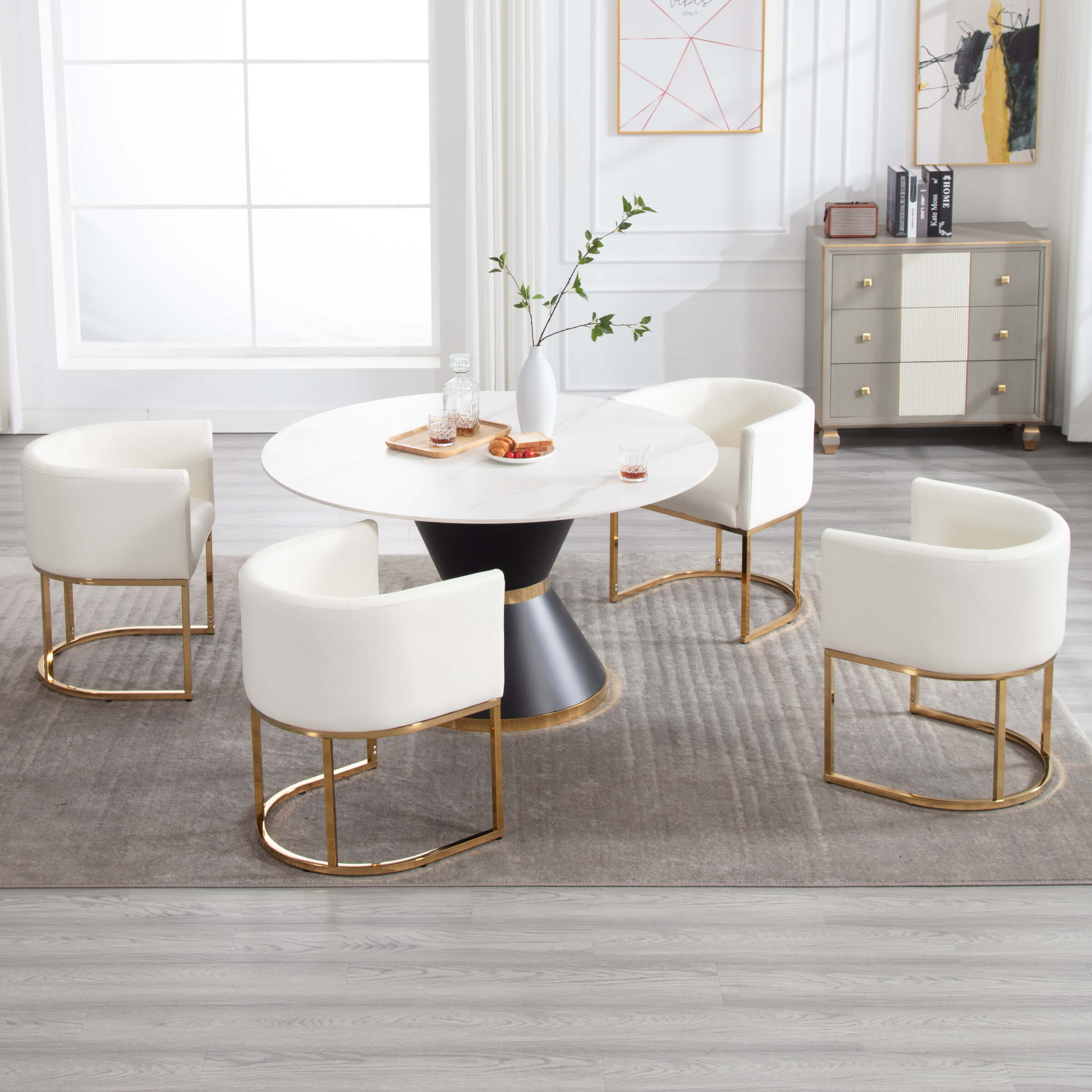 VESCASA Barrel Back Upholstered Dining Chair 1PCS - 1869DC
