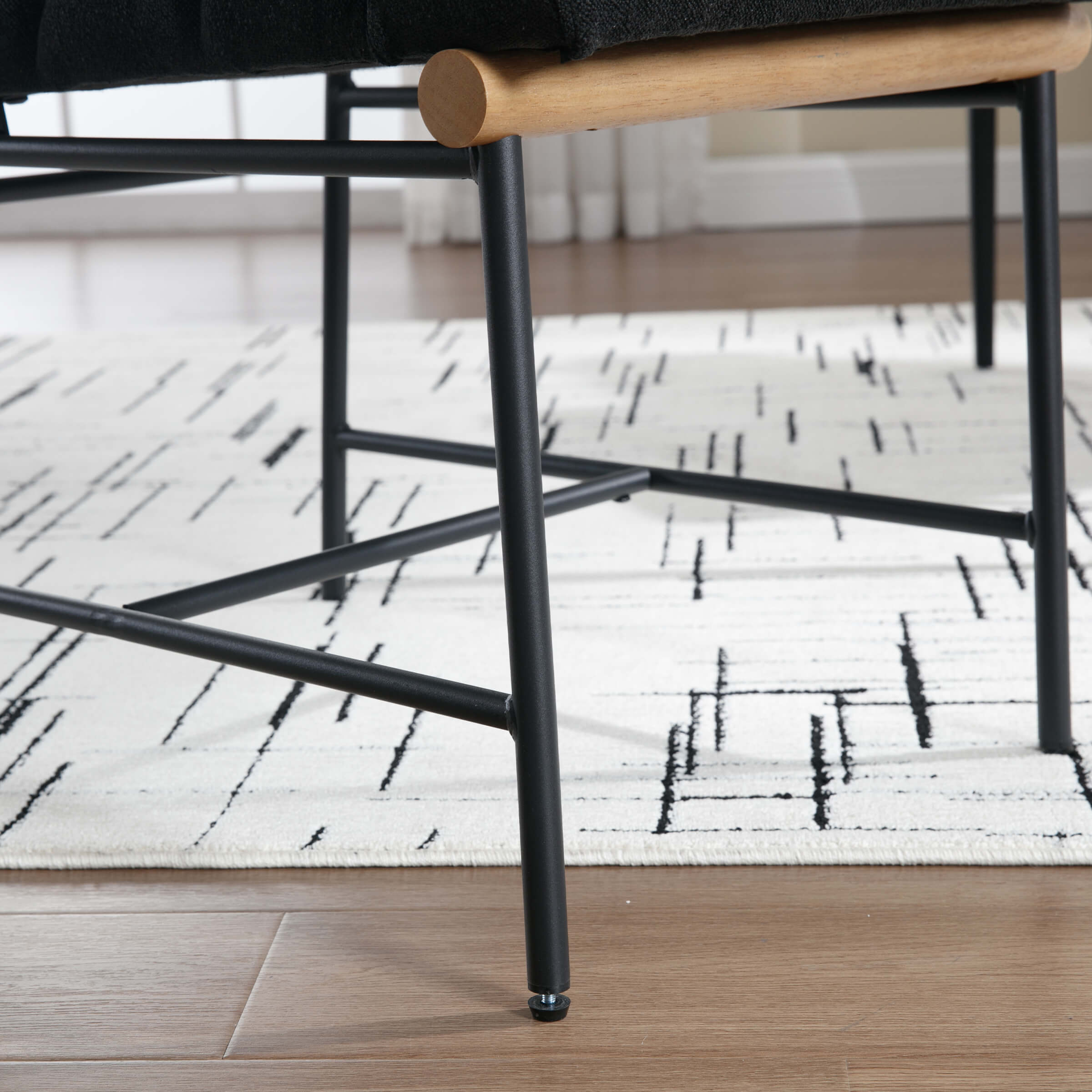 Front leg and base of dining chair