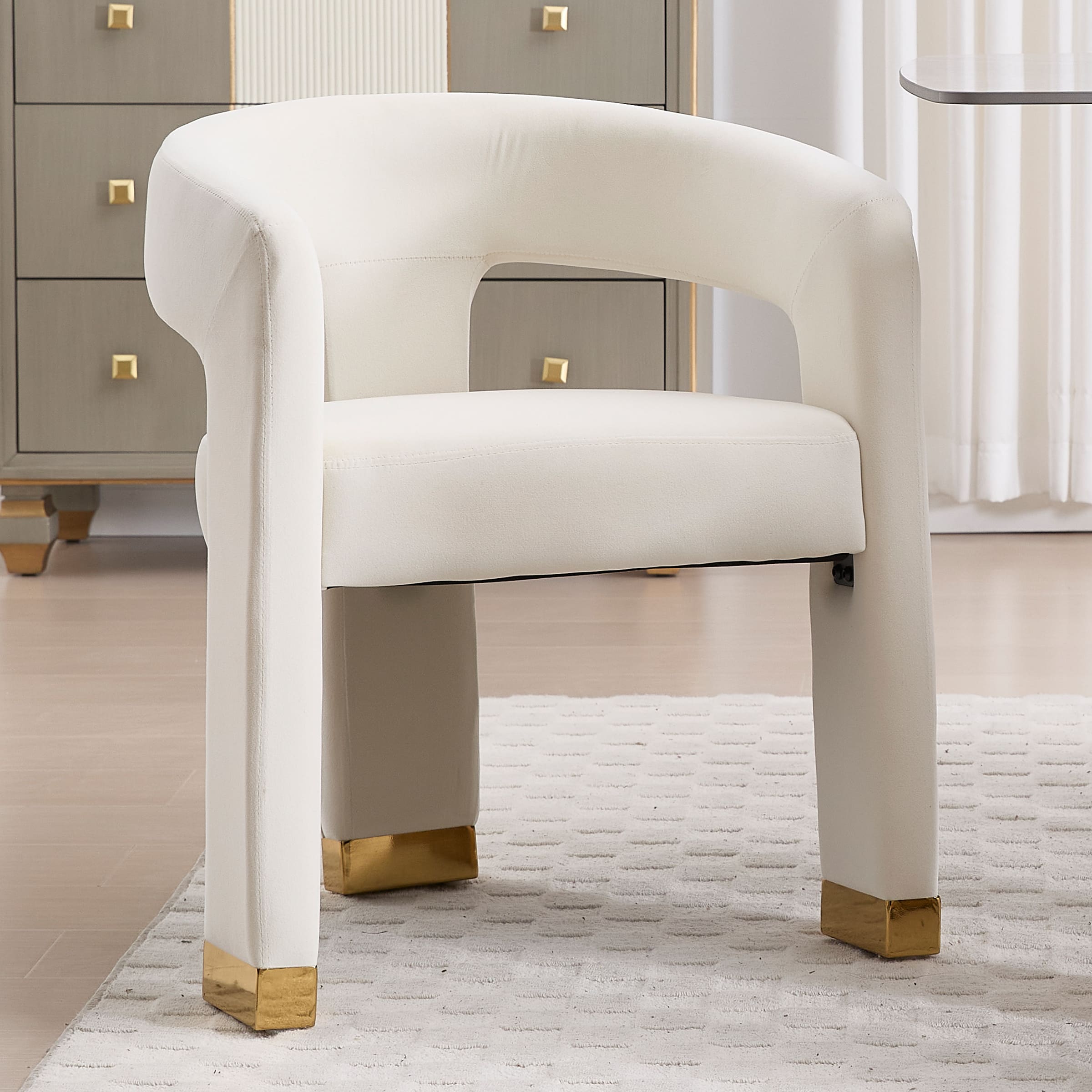 VESCASA Open-Back Velvet Barrel Dining Chair 1 PCS - 5202DC