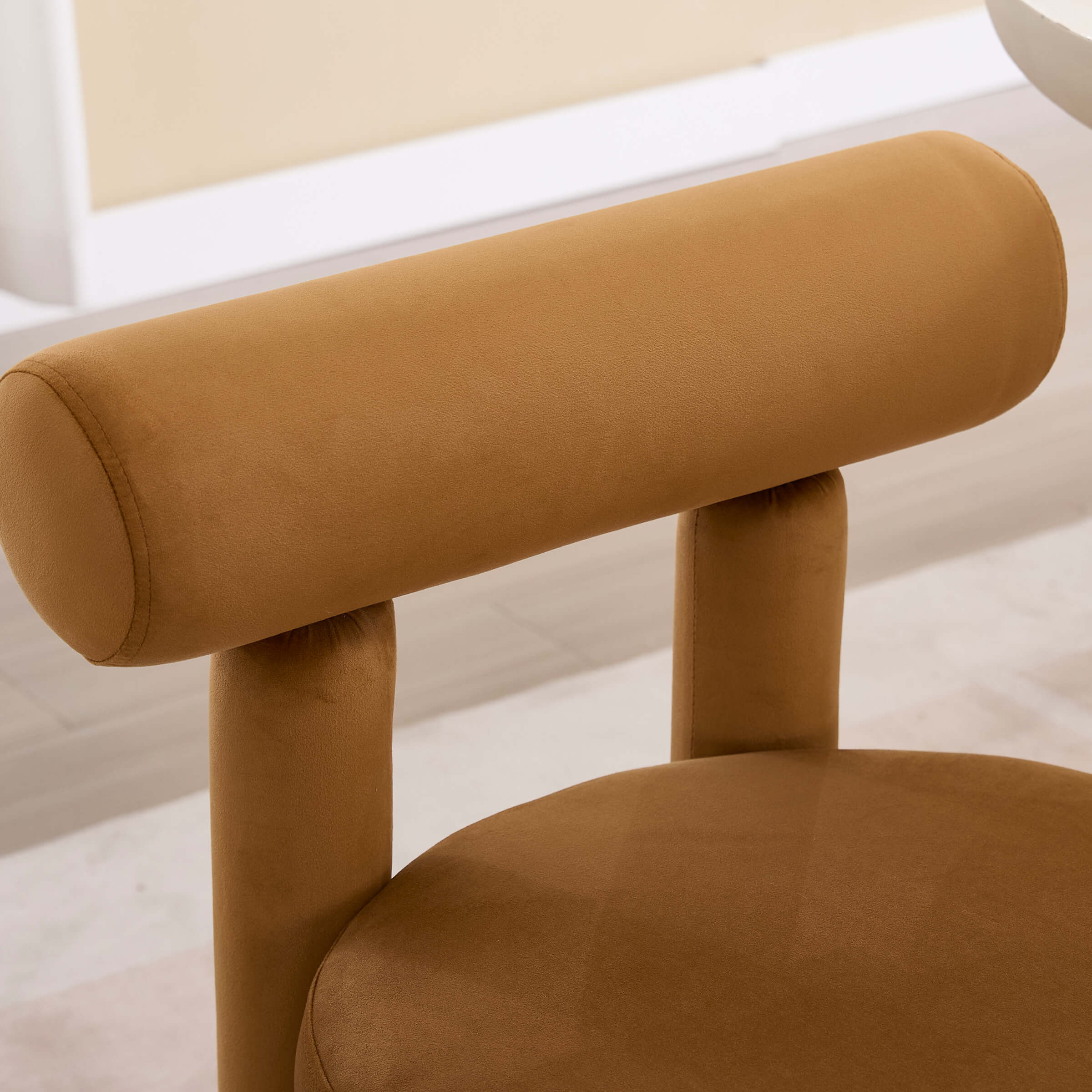 Close-up of chair backrest and upholstery texture