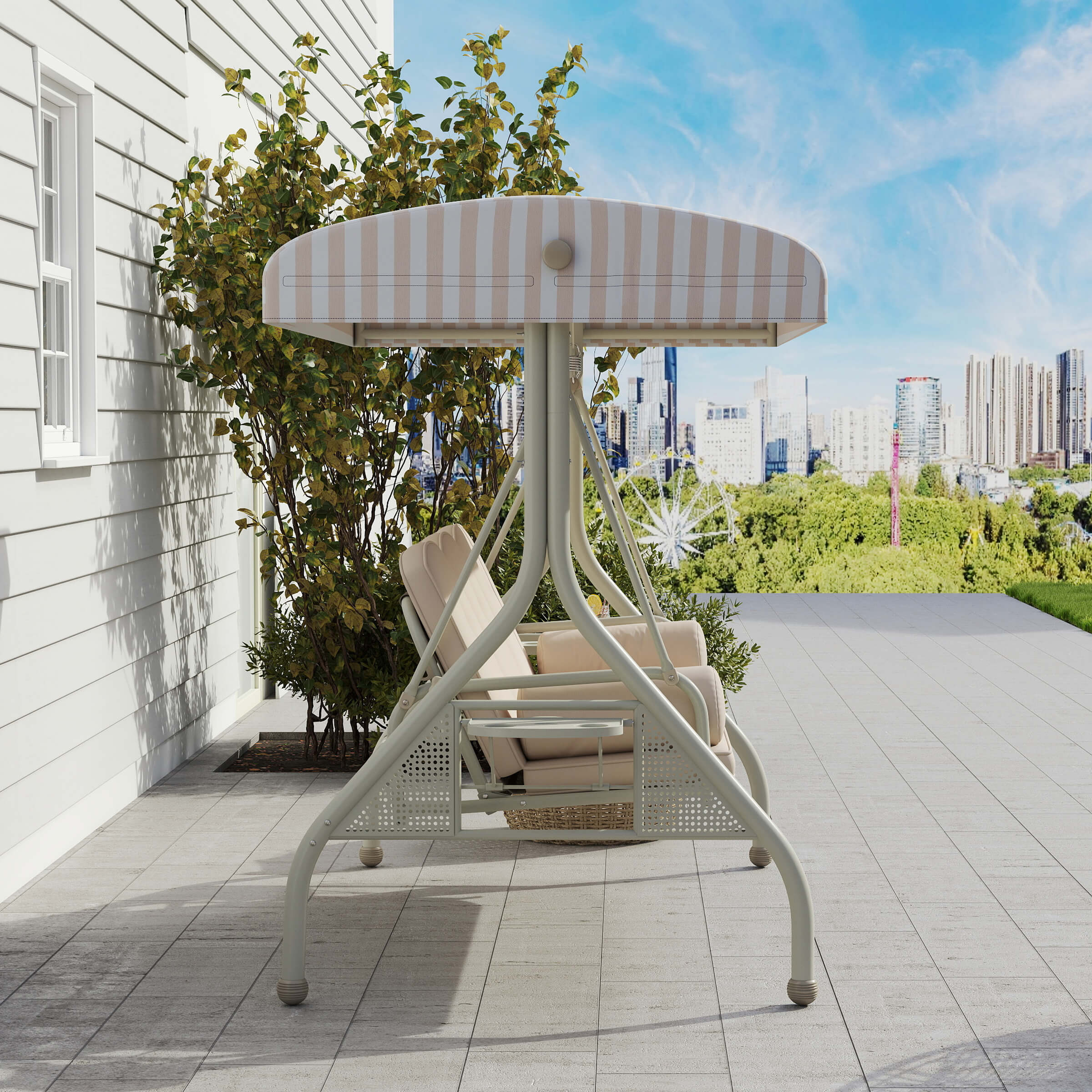 VESCASA Outside Backyard 2 in 1 Patio Swings Bed - X099HS
