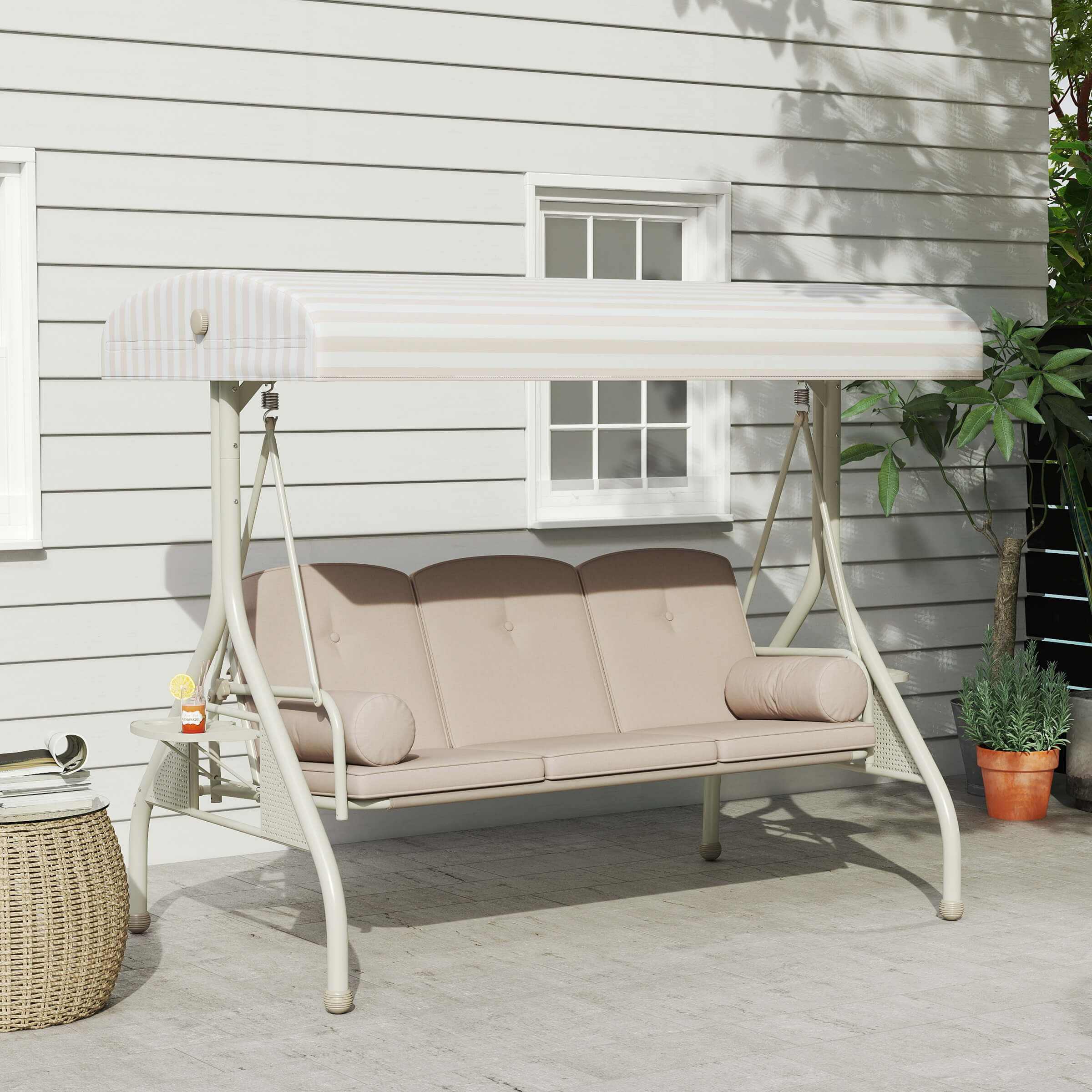 VESCASA Outside Backyard 2 in 1 Patio Swings Bed - X099HS