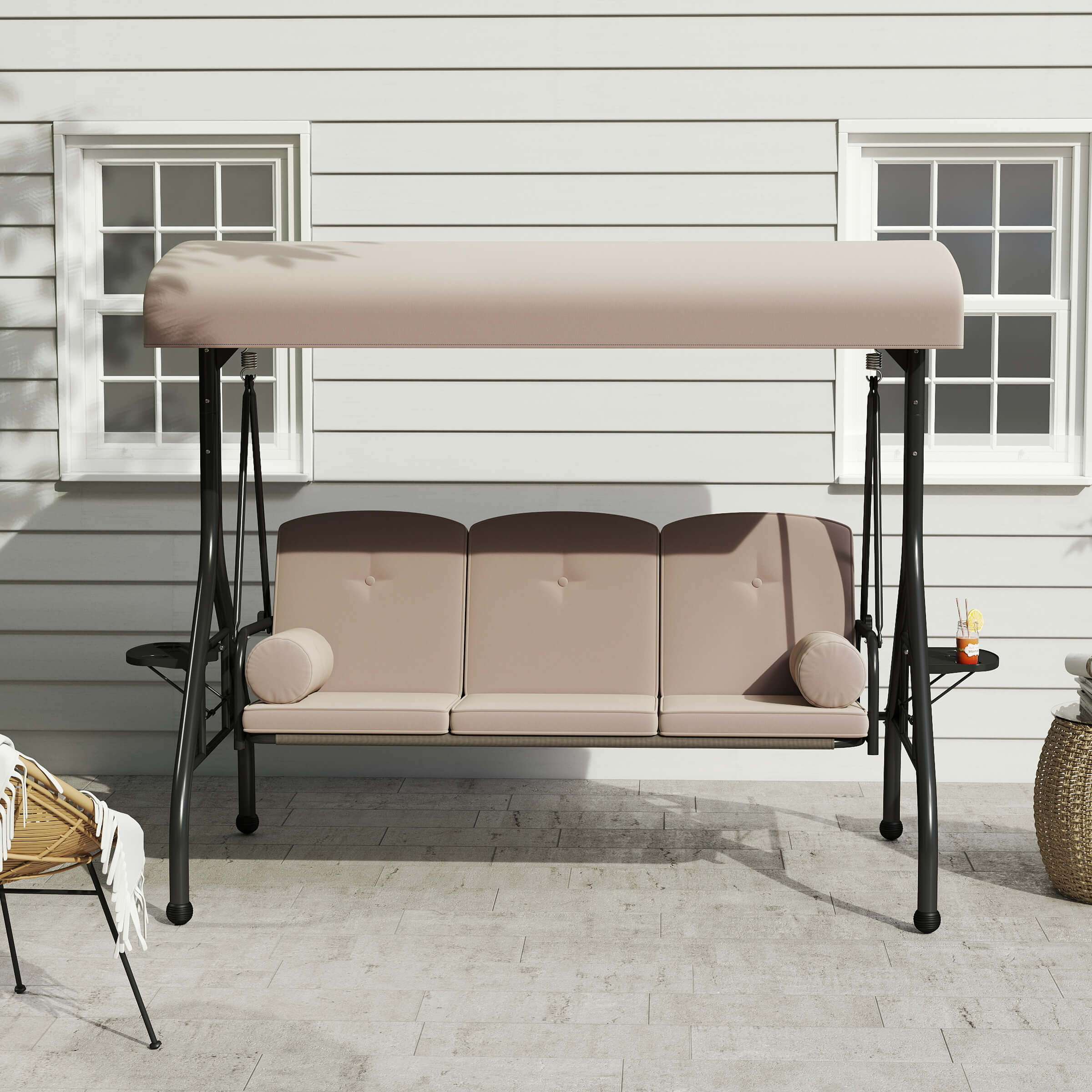 VESCASA Outside Backyard 2 in 1 Patio Swings Bed - X099HS