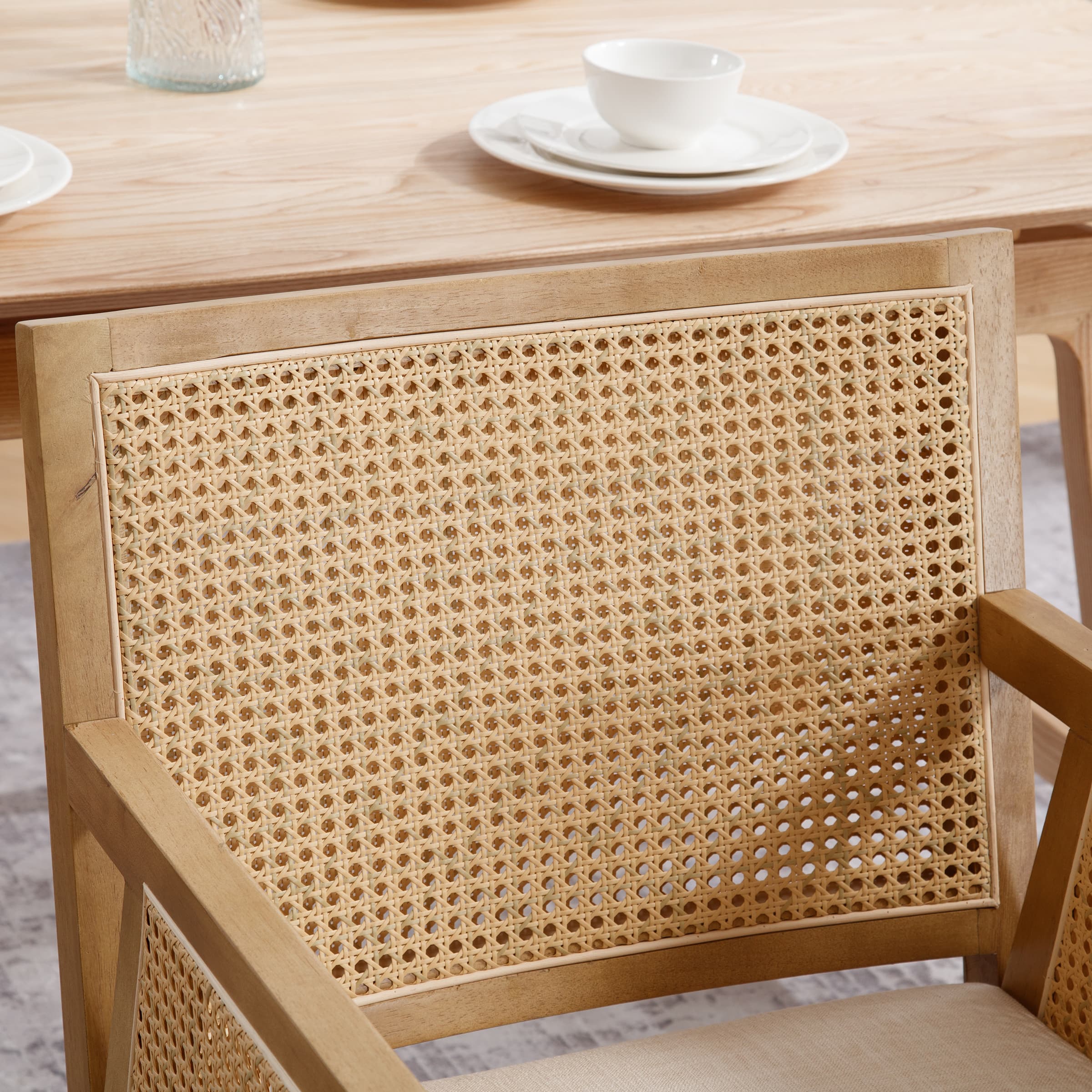 VESCASA Rattan Back Dining Chairs Set of 2 - 10020DC