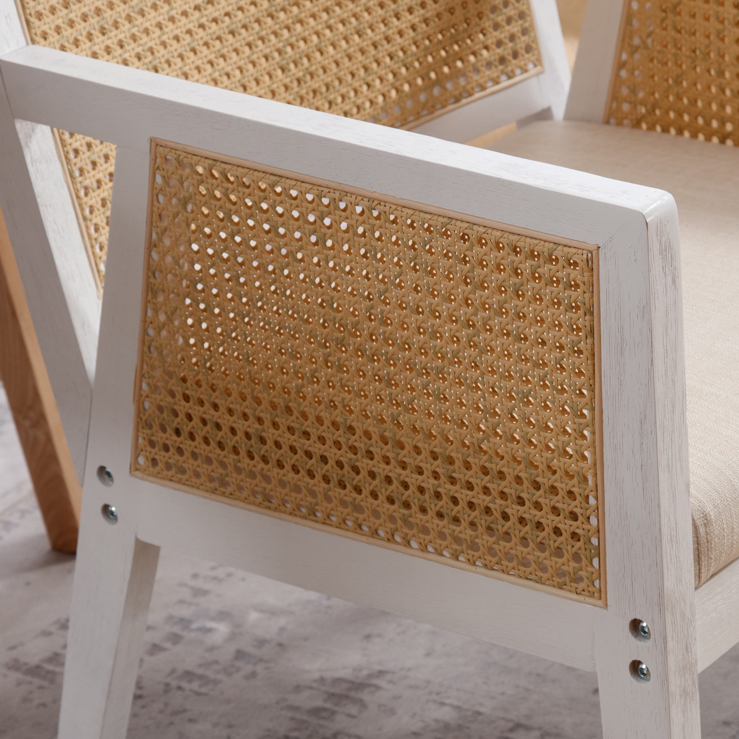 VESCASA Rattan Back Dining Chairs Set of 2 - 10020DC
