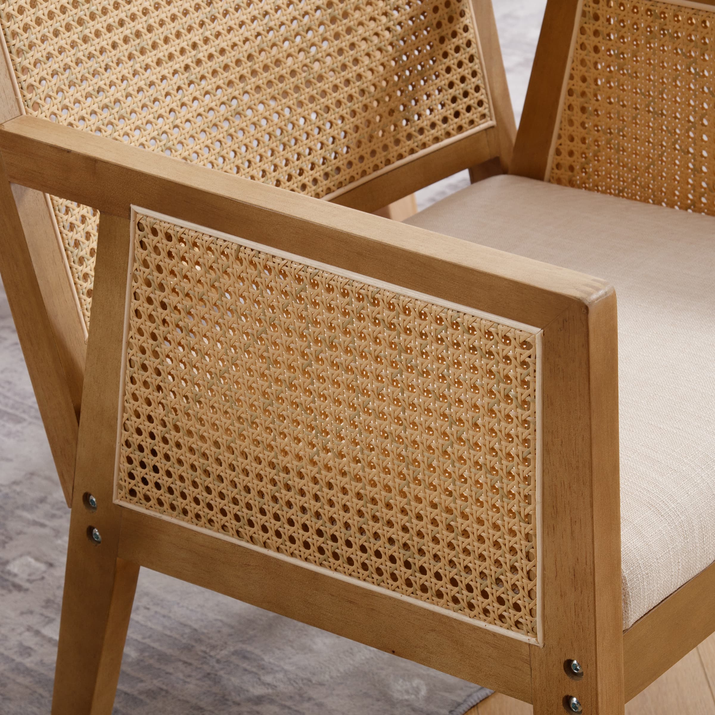 VESCASA Rattan Back Dining Chairs Set of 2 - 10020DC