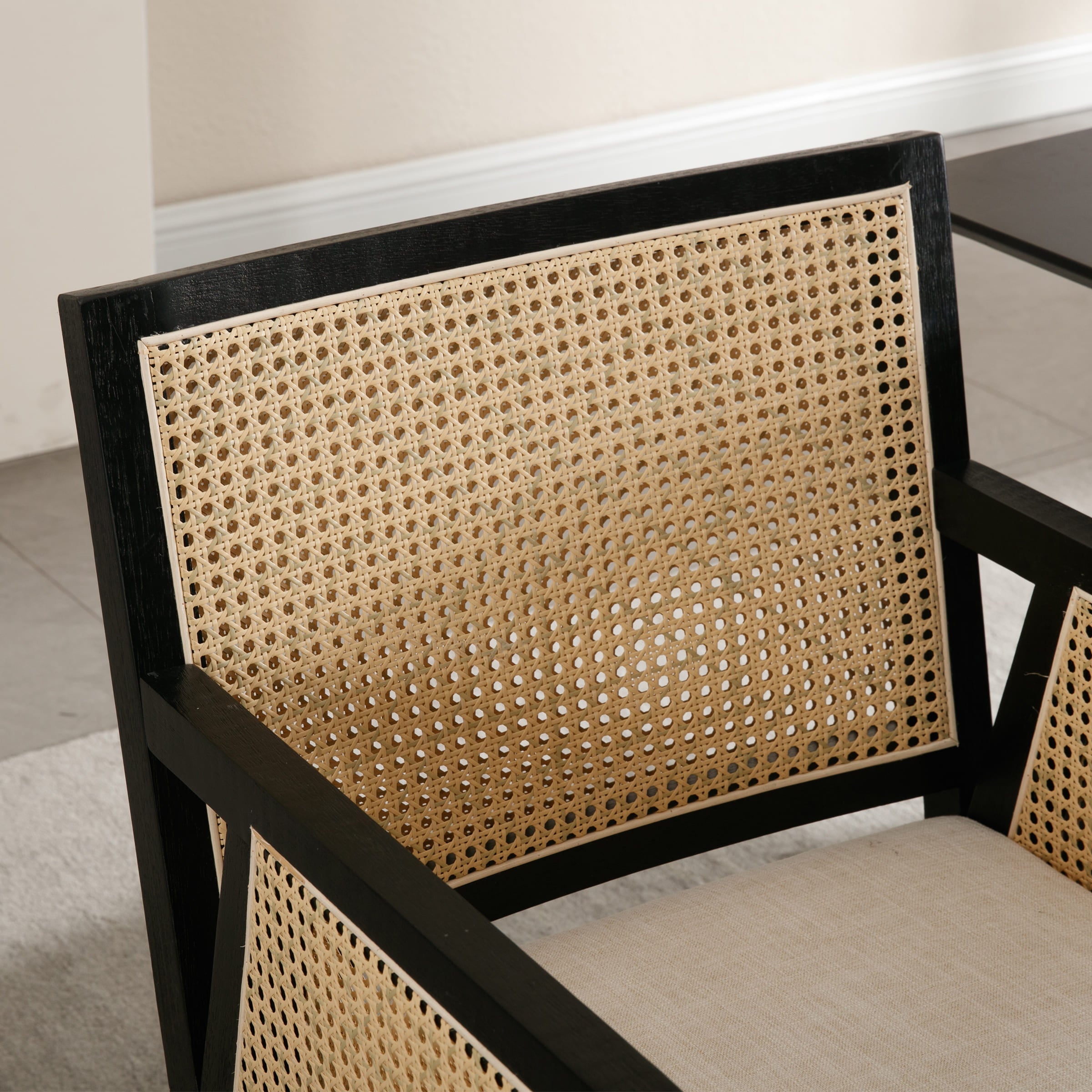 VESCASA Rattan Back Dining Chairs Set of 2 - 10020DC