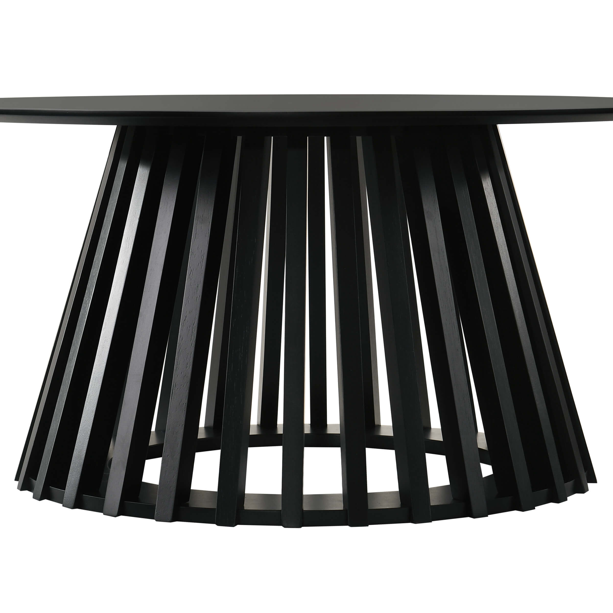 VESCASA Solid Wood Round Coffee Table with Geometric Base - 50004CT