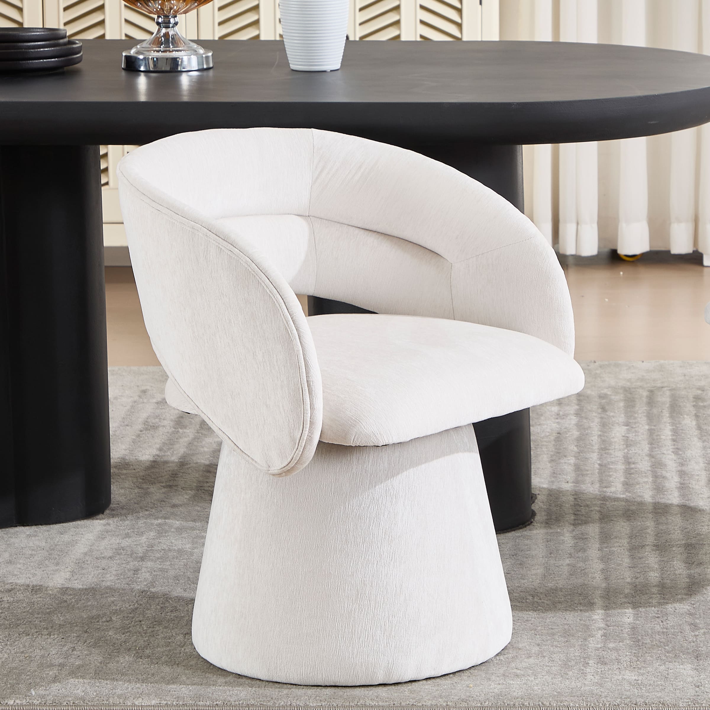 VESCASA Swivel Hollow Back Barrel Dining Chairs 1 PCS - 10074DC