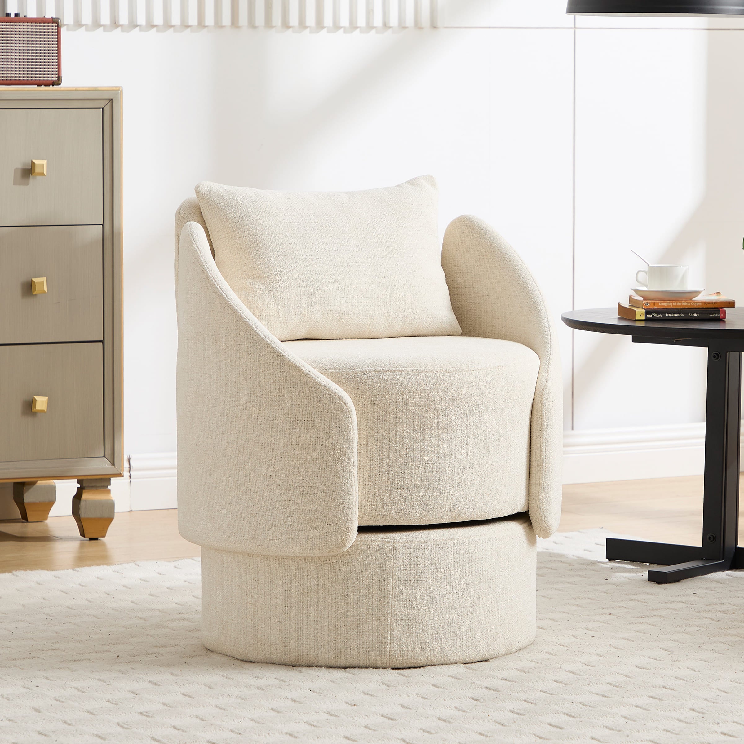 ZH4YOU Swivel Round Barrel Armchair 1 PCS - 56010AC