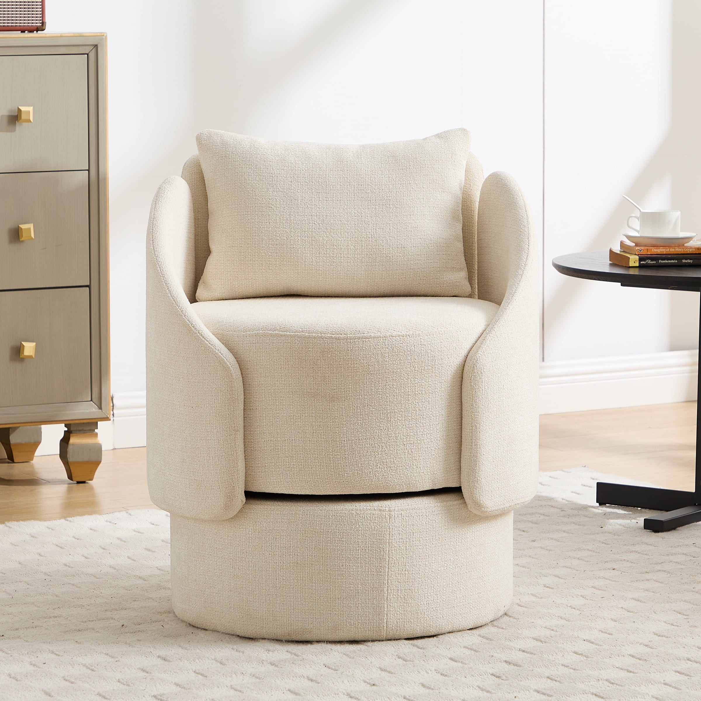 ZH4YOU Swivel Round Barrel Armchair 1 PCS - 56010AC