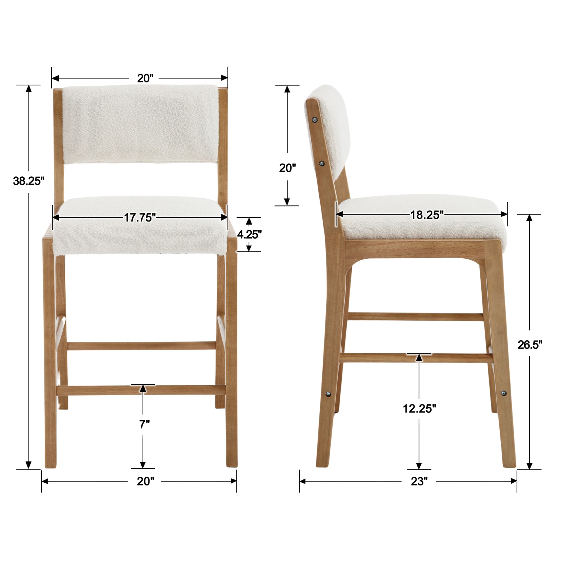 Dimension diagram of stools
