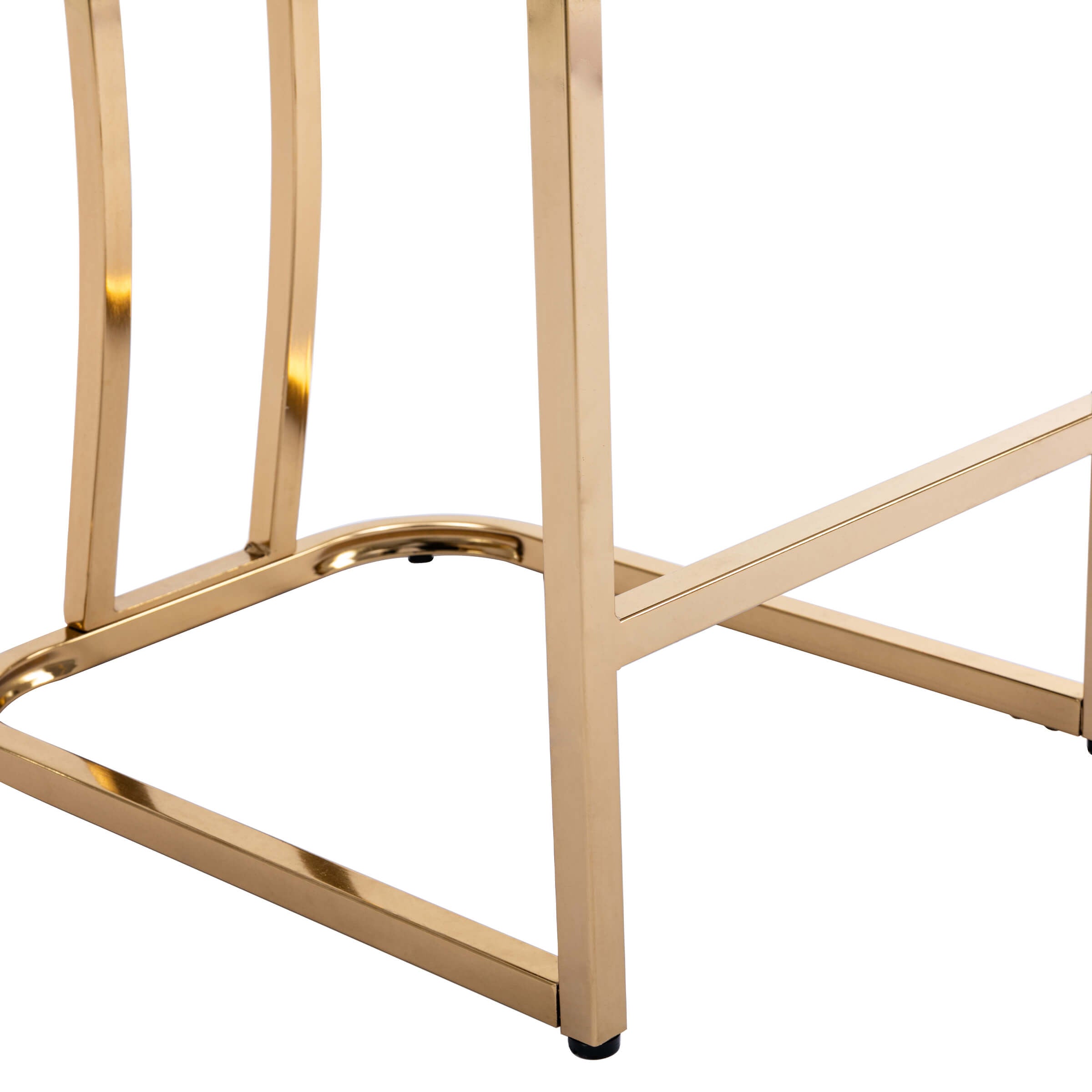 Base connection and rail on stool legs