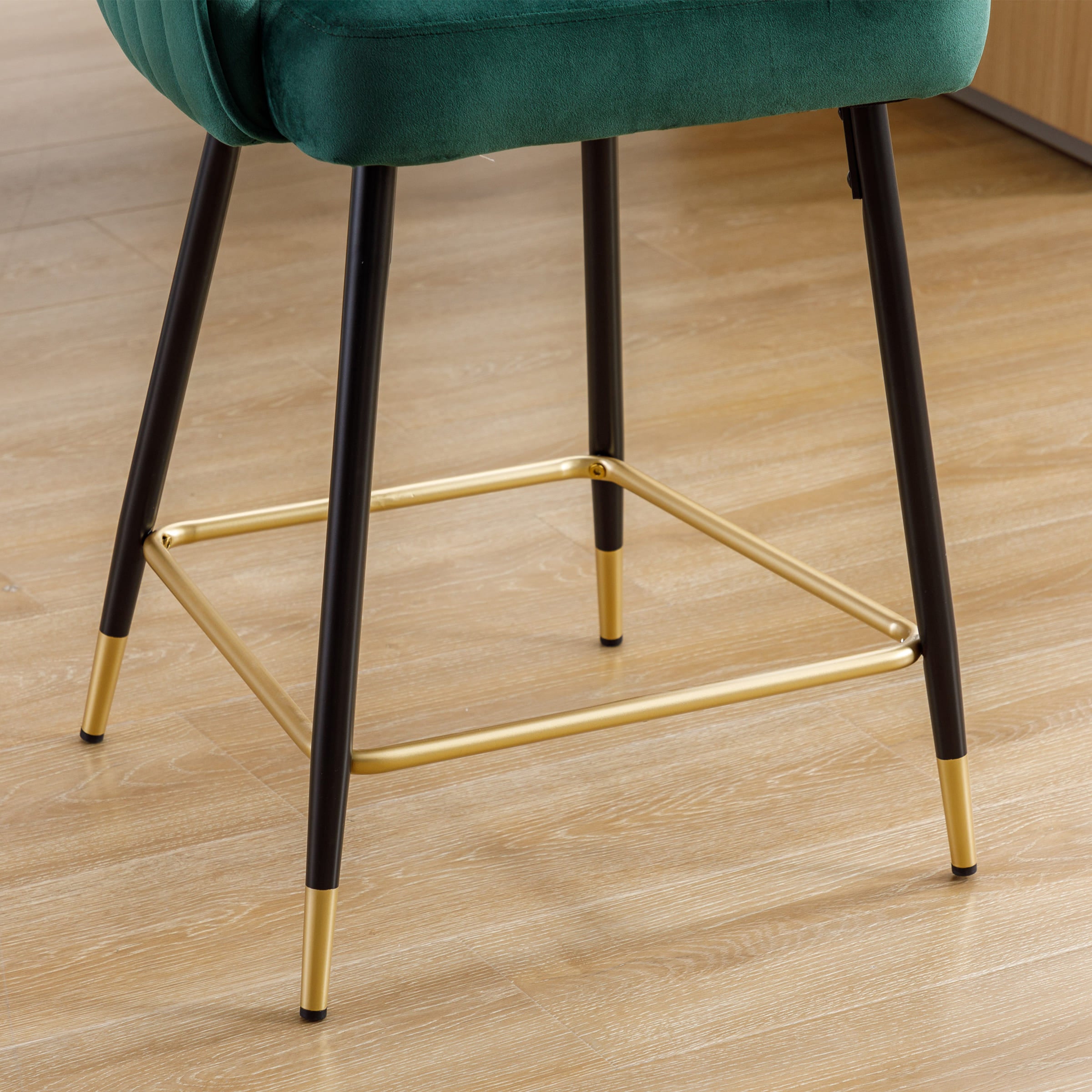 ZH4YOU 26"H & 30”H Wing Back Counterr Stool Set of 2 - 80034CS