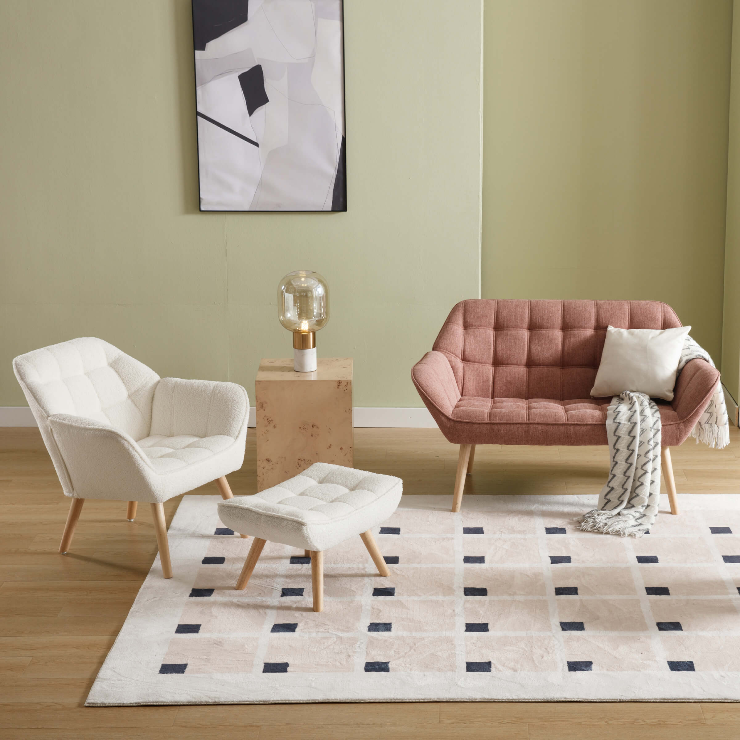 ROCITY 48"W Modern Small Loveseat Sofa - 8904AC