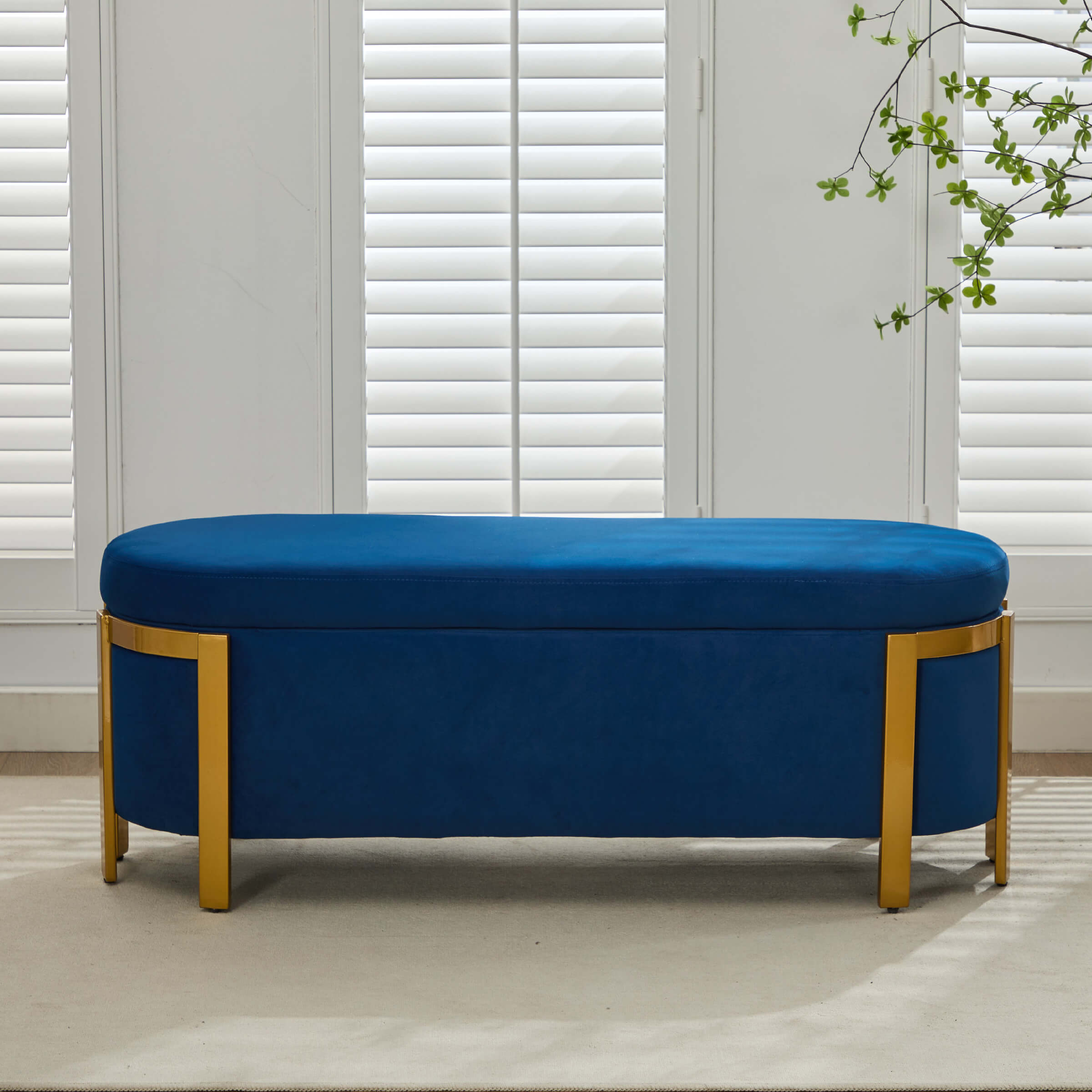 ZH4YOU 48” Storage Bench Ottoman End of Bed - 5001BH