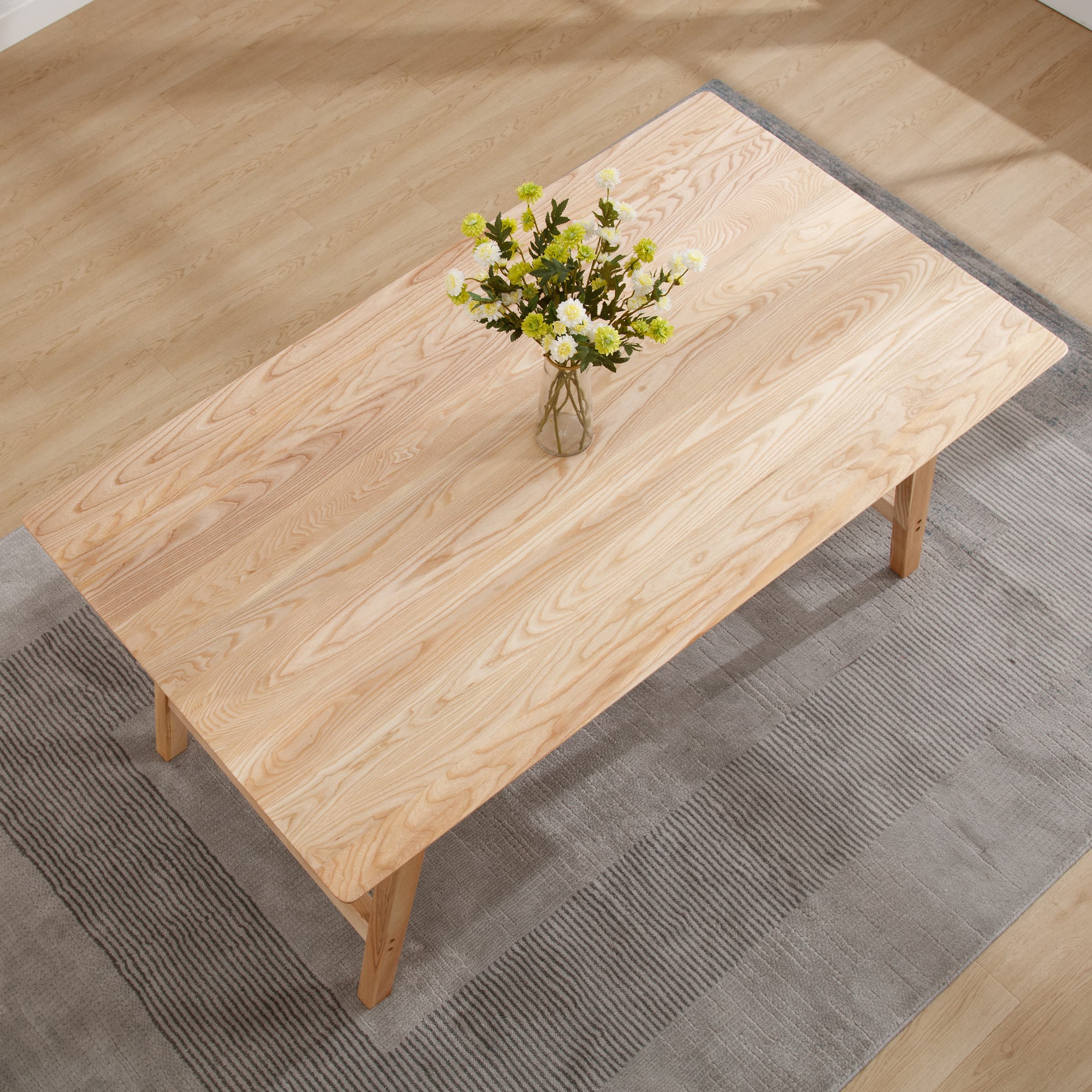 ZH4YOU 63" W Rectangle Solid Wood Dining Table - 21795DT